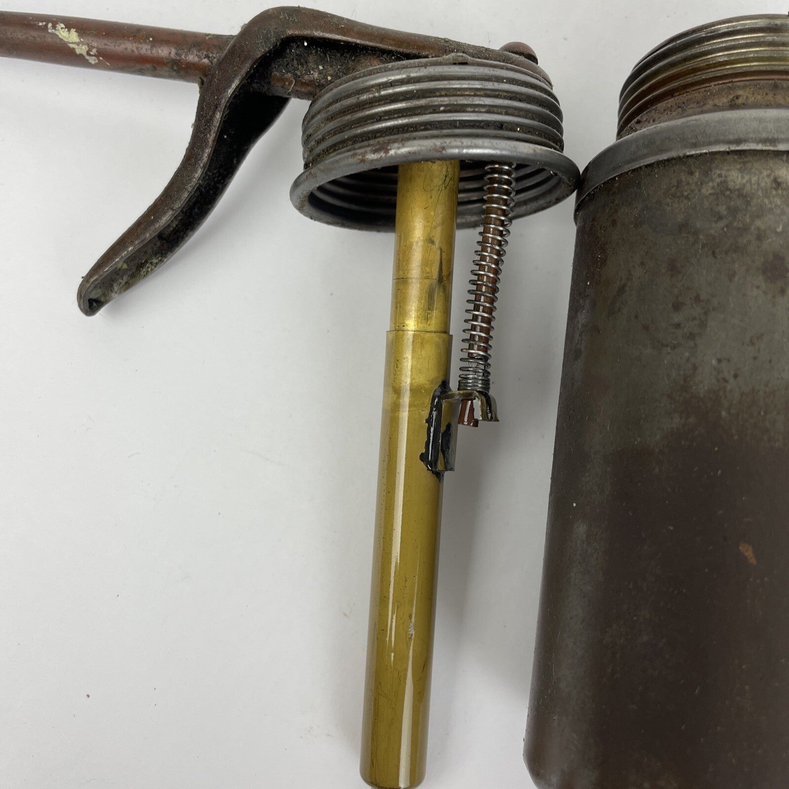 NICE Vintage Craftsman Chrome Trigger Pump Oil Can Oiler USA 6" Tall  - LOOK
