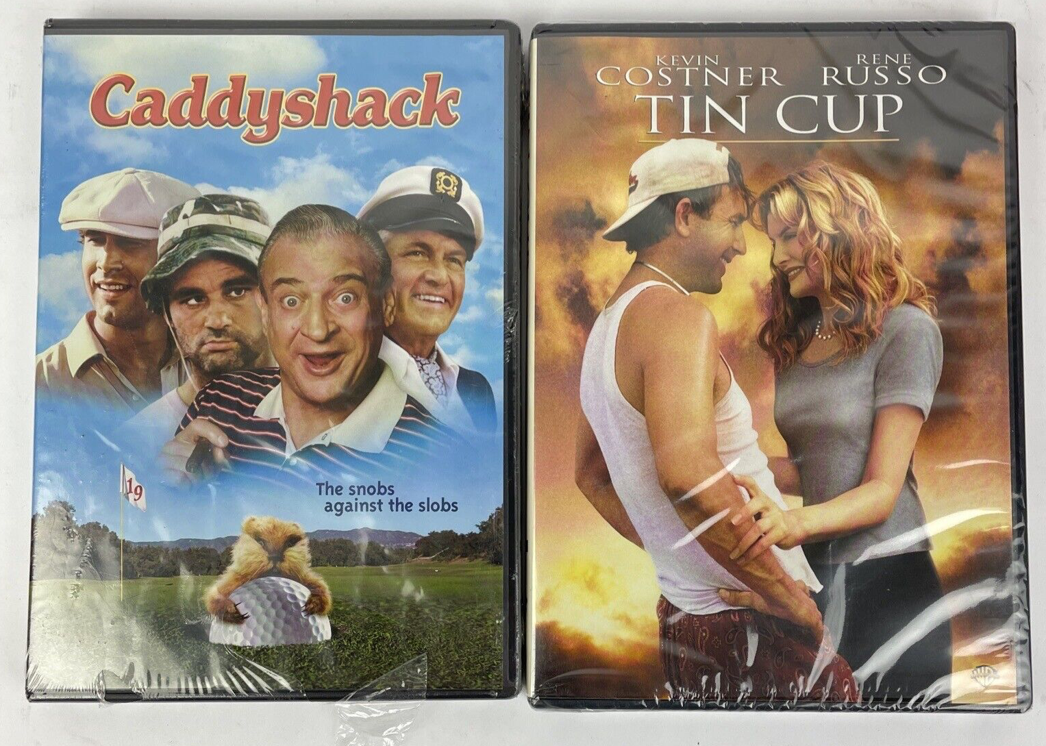 Caddyshack and Tin Cup golf DVD movie lot new Kevin Costner Rodney Dangerfield