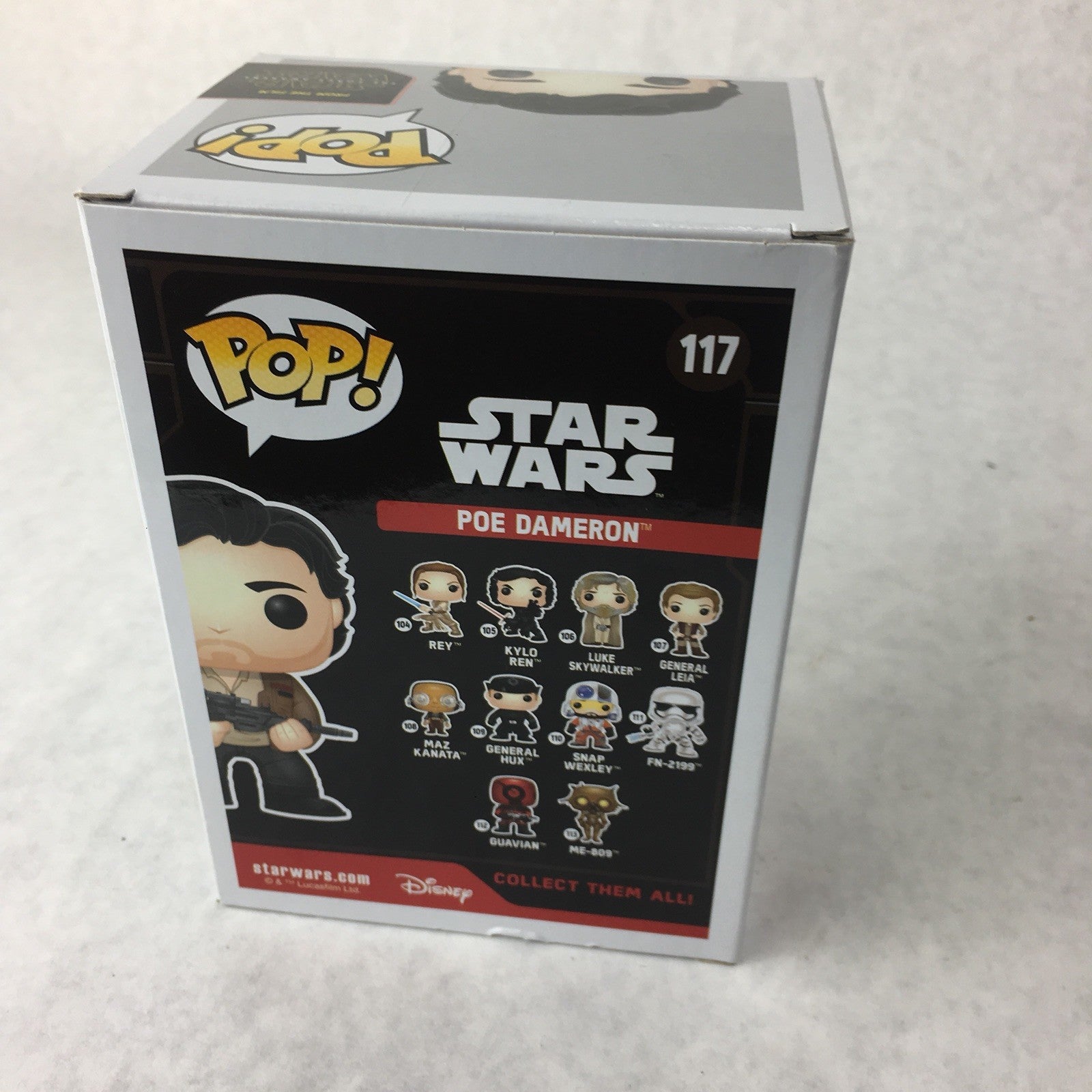   #117 Star Wars HOT TOPIC EXCLUSIVE Funko Pop!POE DAMERON (WITH GUN)