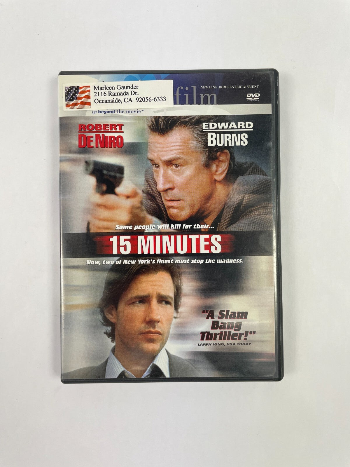 15 Minutes A Slam Bang Thriller! Robert De Niro Edward Burns DVD Movie