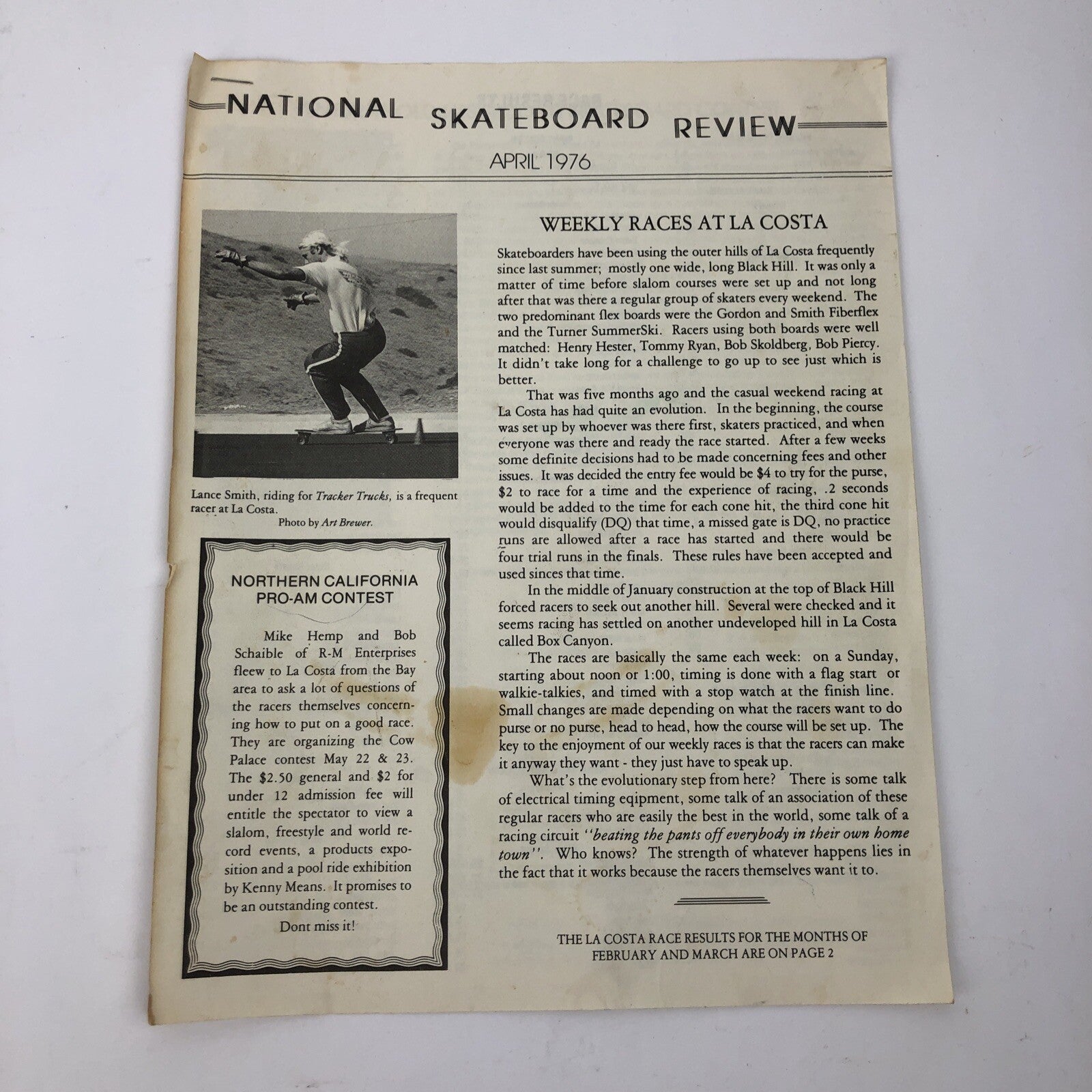 1st Edition Rare 1976 Skateboarding Media - National Skateboard Review - LOOK