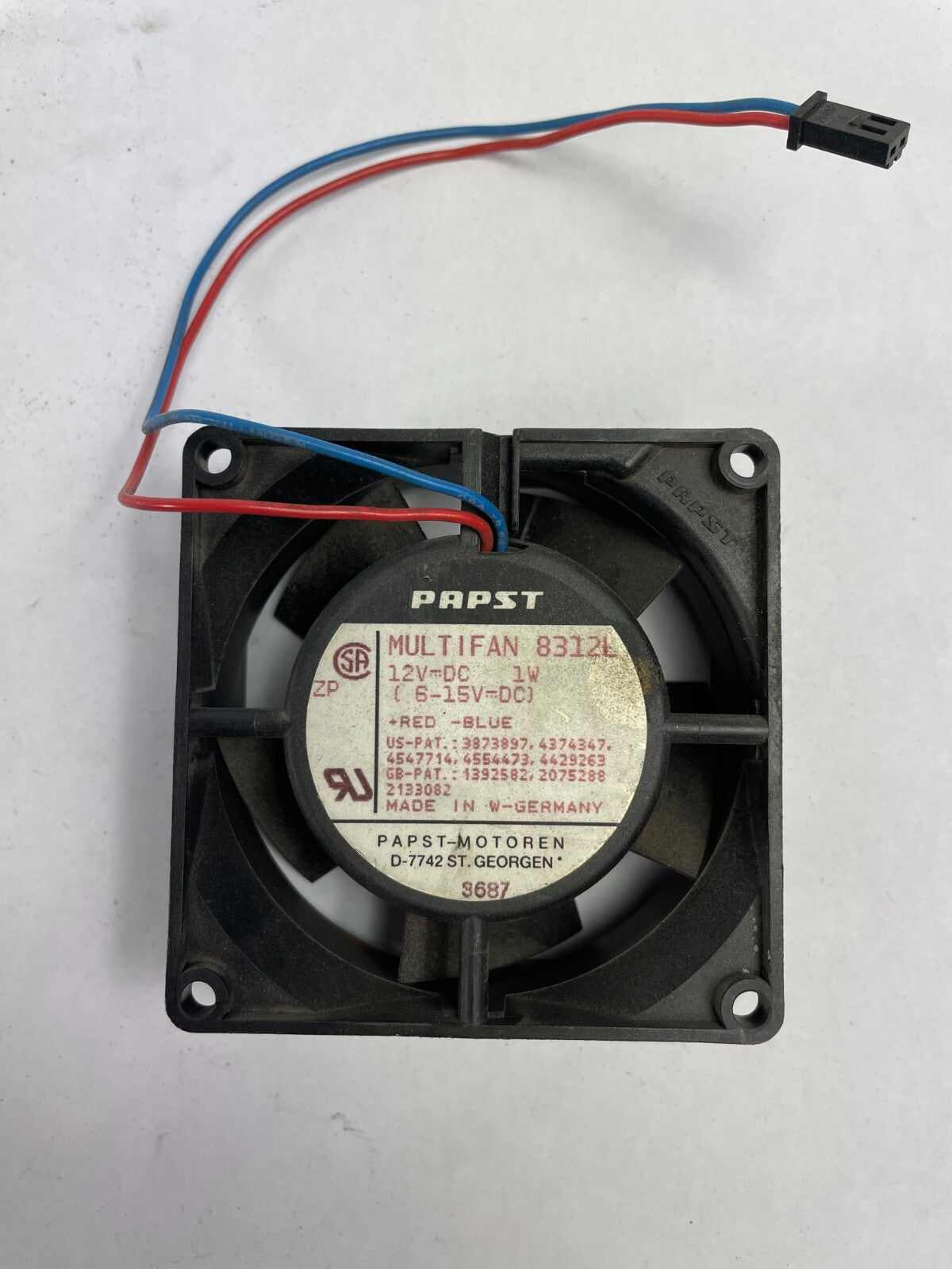 PAPST Multifan 8312L Red - Blue  Papst Motoren DC 12/V 2 - Wire CPU Cooling Fan