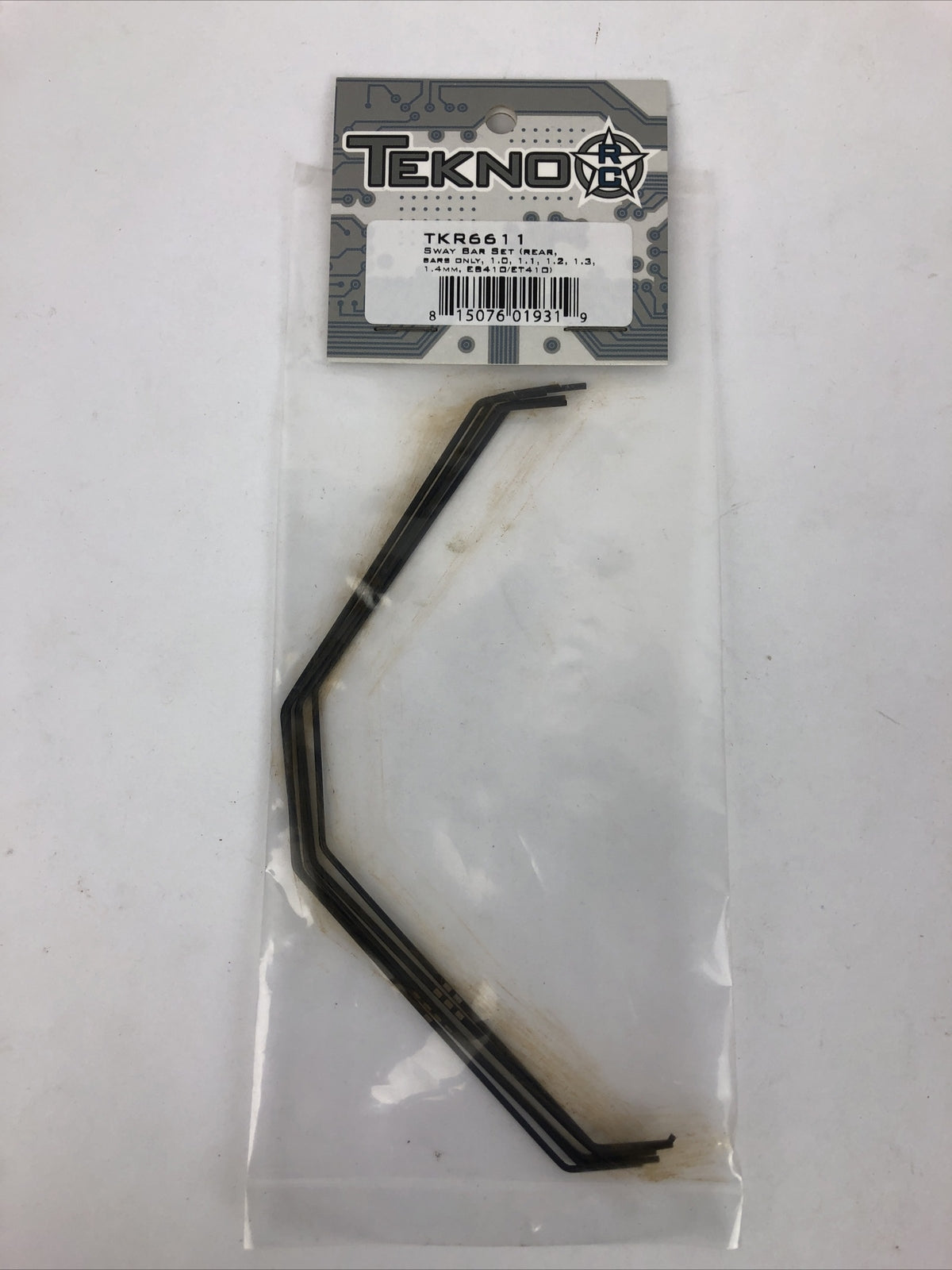 Tekno #TKR661 RC Sway Bar Set (Rear Bars Only 1, 1.1, 1.2, 1.3, 1.4mm EB/ET410) 