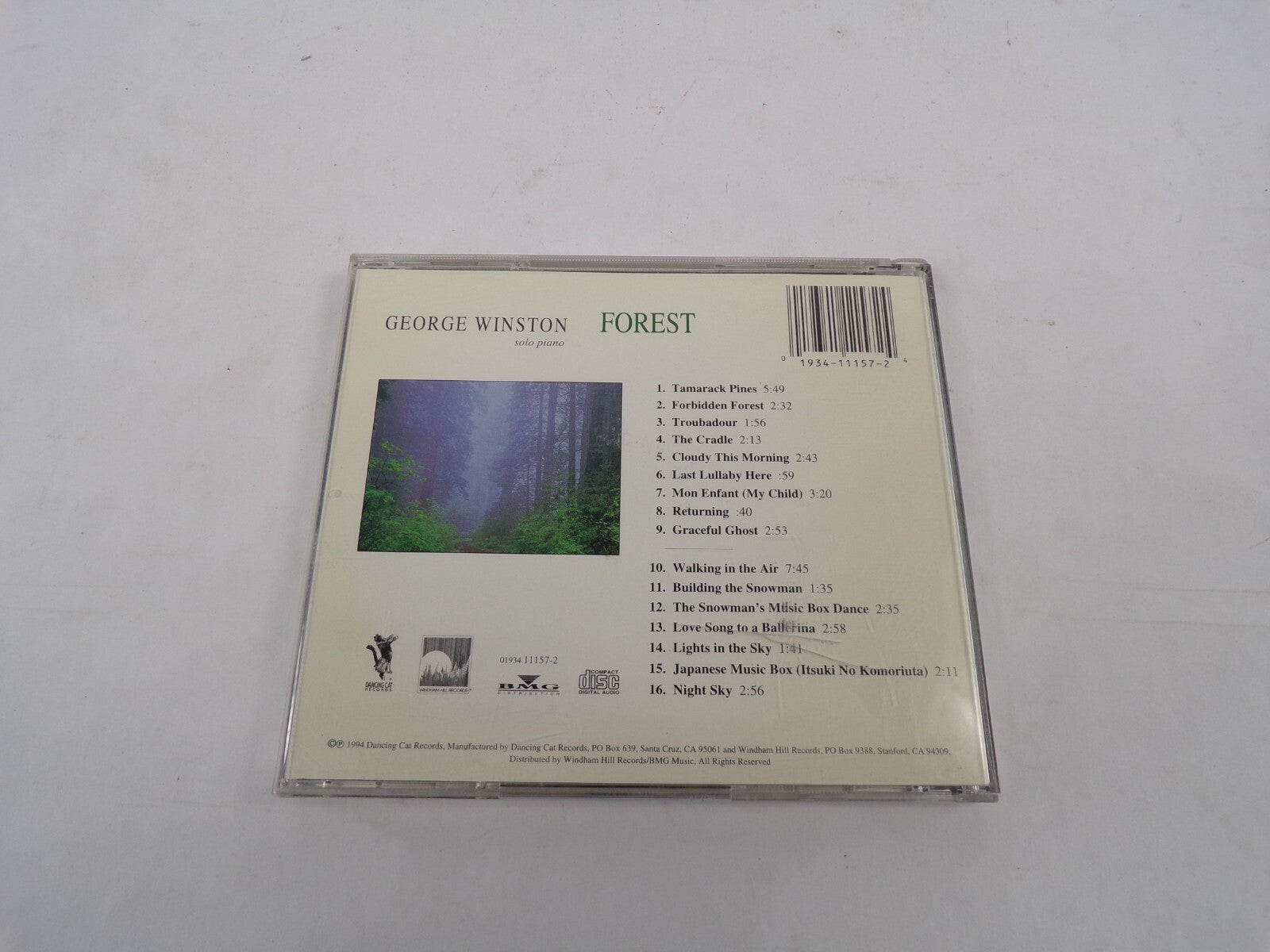 George Winston Forest Tamarack Pines Forbidden Forest Troubadour The CradleCD#26