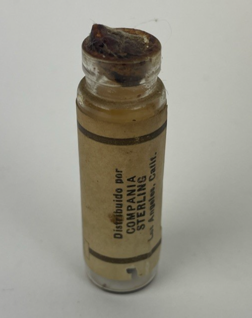 Antique Sterling Los Angeles Oil of Cloves Clear Medicine Bottle for Toothache