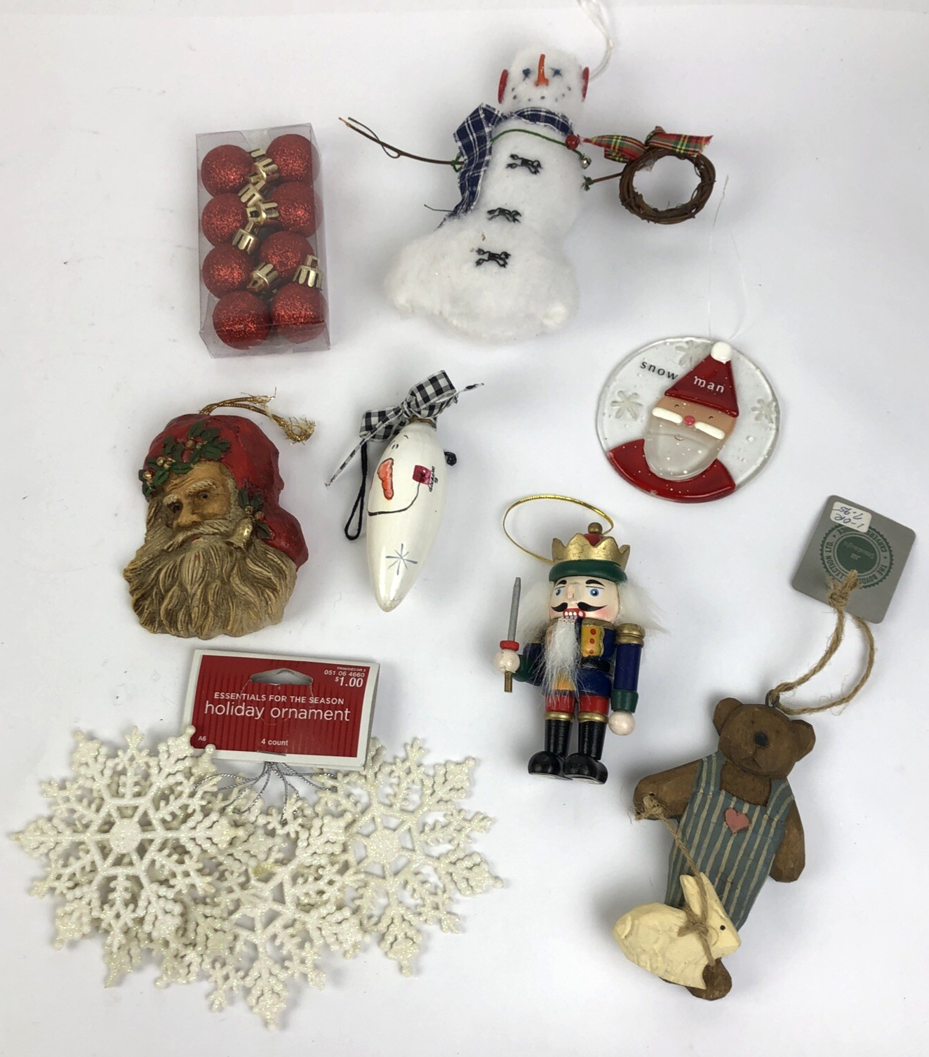 Collection Lot 8 Vintage Christmas Ornaments Nutcracker Snowman Boyds Collection