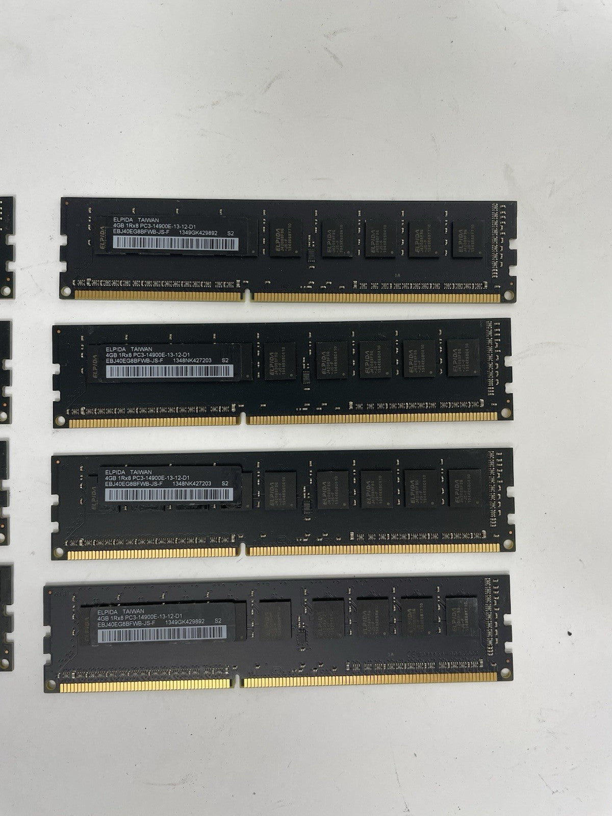 Lot of 8 Elpida 4GB DDR3 1866MHz PC3-14900E ECC Mac Pro RAM EBJ40EG8BFWB-JS-F