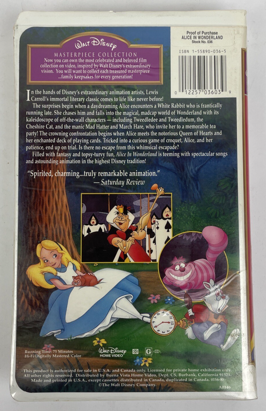 Disney VHS Lot Of 4 x VHS  Vintage Peter Pan Cinderella Snow White Alice Wonder