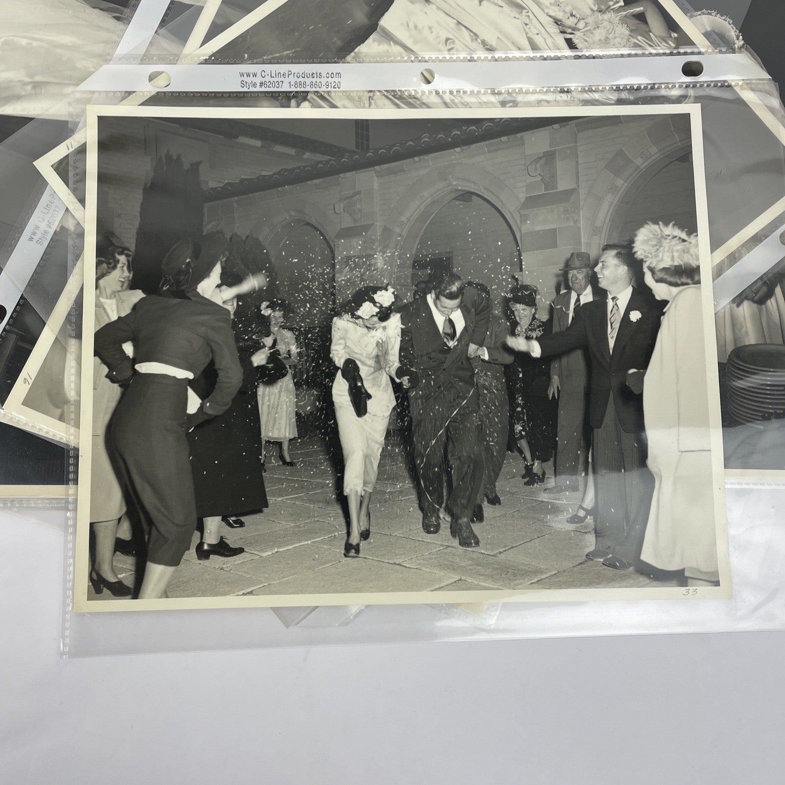 Vintage Large Photos Lot of 2 American Family Wedding Party 1960s Pictures 8x10