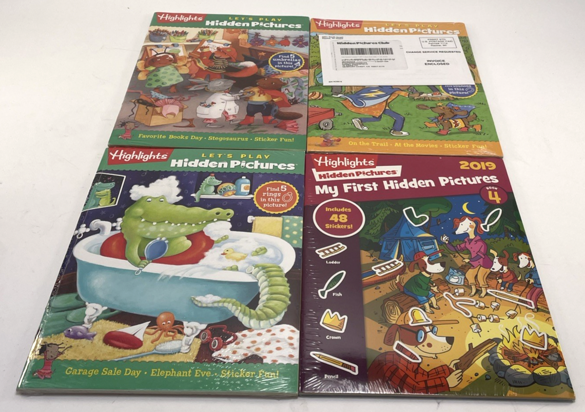 Highlights Let's Play Hidden Pictures Puzzles Books Lot of 4 - Brand New Sealed