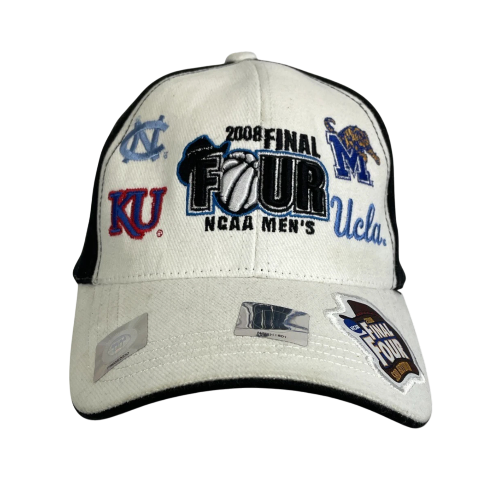 NCAA 2008 Final Four Basketball Hat - UNC Kansas Memphis UCLA -ADJUST- NEW OSFM