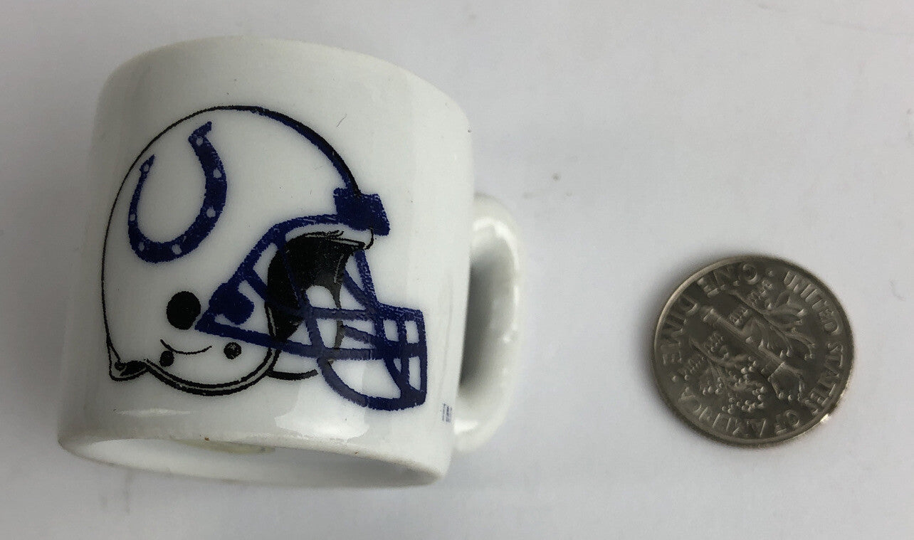 Vintage NFL Mini Coffee Cup Mug Indianapolis Colts 1.25" Collectible Miniature
