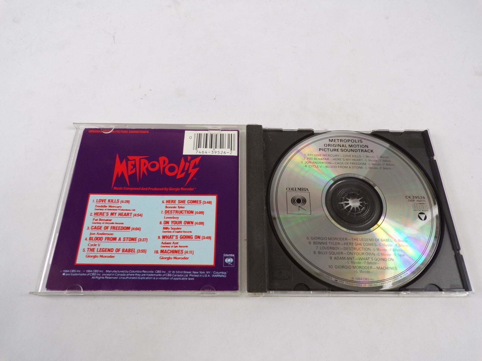 Metropolis-Original Soundtrack Columbia Love Kills Here's My Heart CD #43