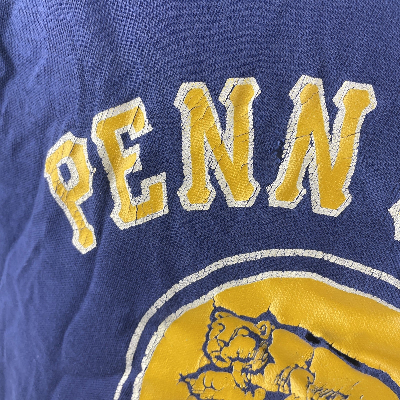 Vintage 70’s Penn State University Nittany Lions Football T Shirt Sz M Well Worn