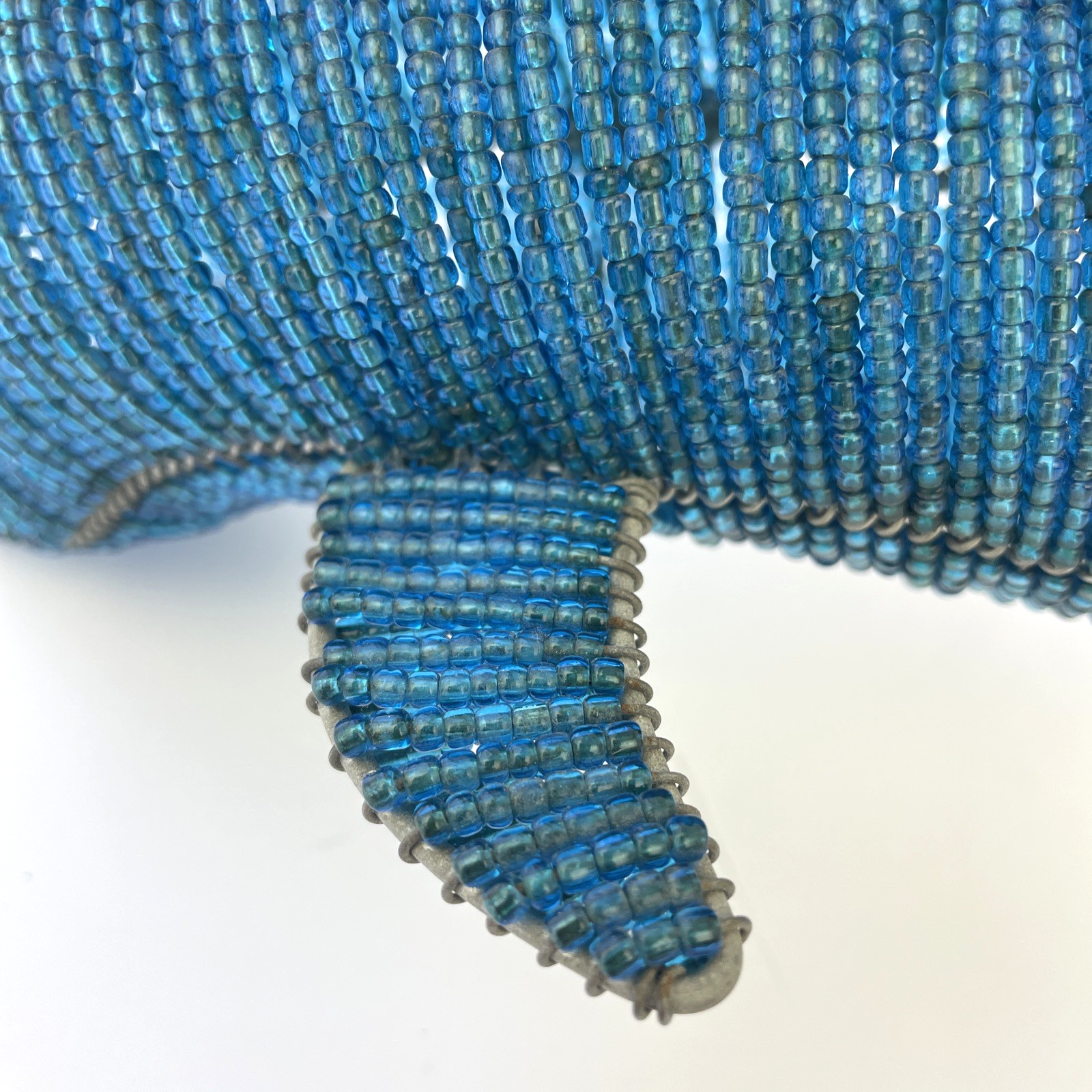 Dolphin Porpoise Beautiful Blue Bead Beaded Hanging HAND Made By Beadworx 12"