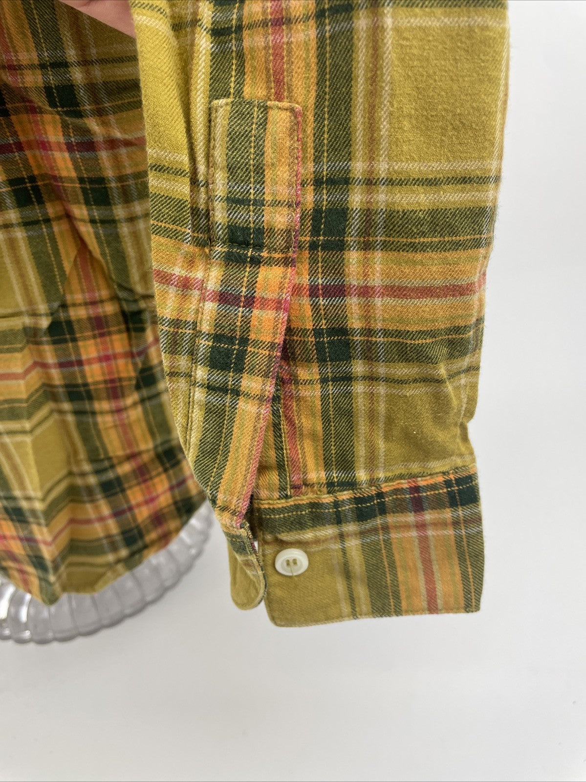 Liz Claiborne LizSport Petite Plaid Button-Up Shirt Women's Size M Long Sleeve