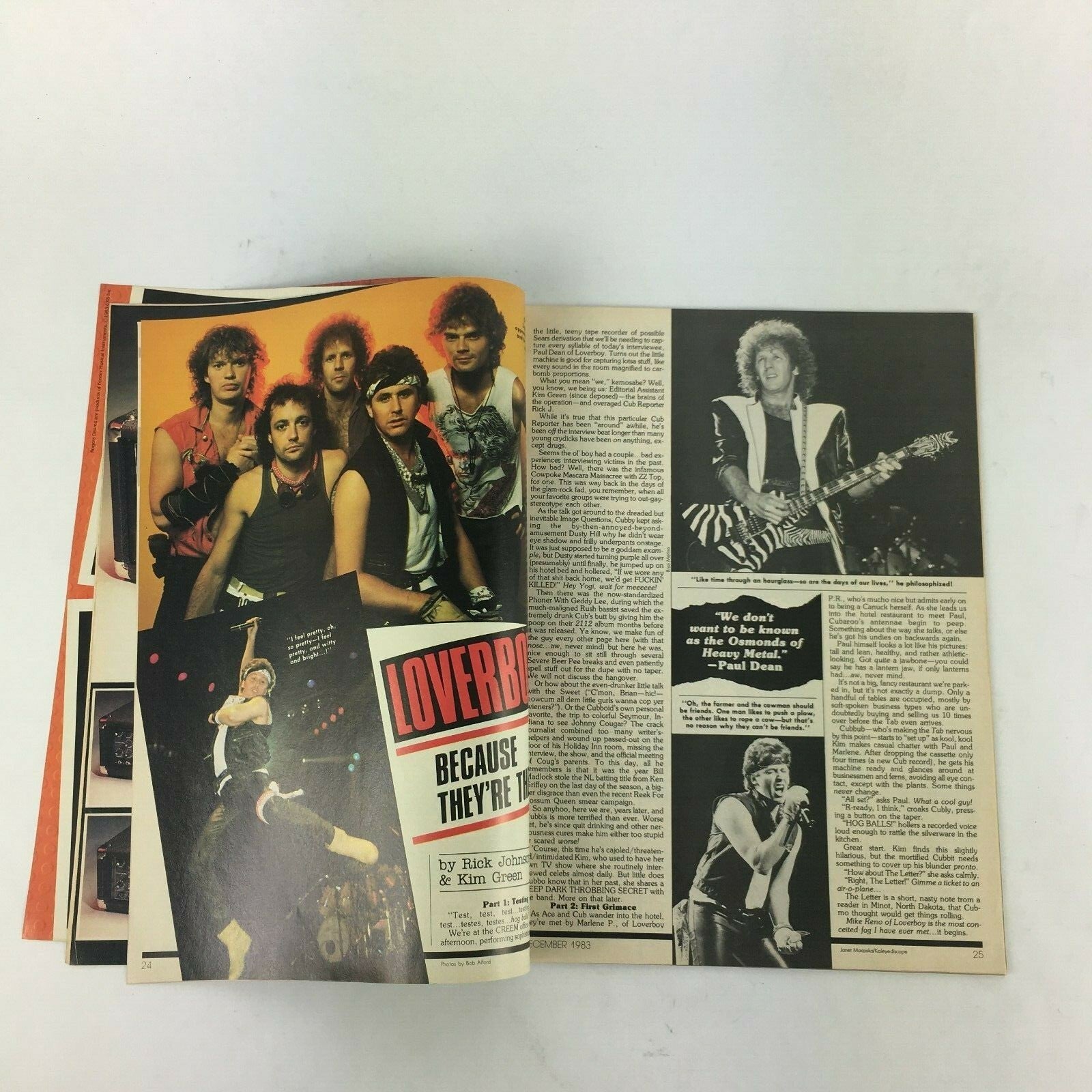 December 1983 Creem Music Magazine Exclusive Interview STRAY CATS Tattoo You!
