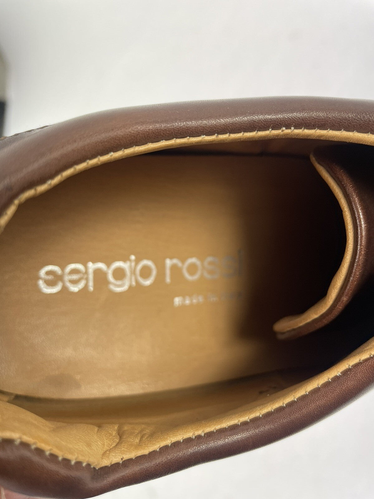 Sergio Rossi Brown Leather Derby Brogue Shoes Men's UK 10 US 12