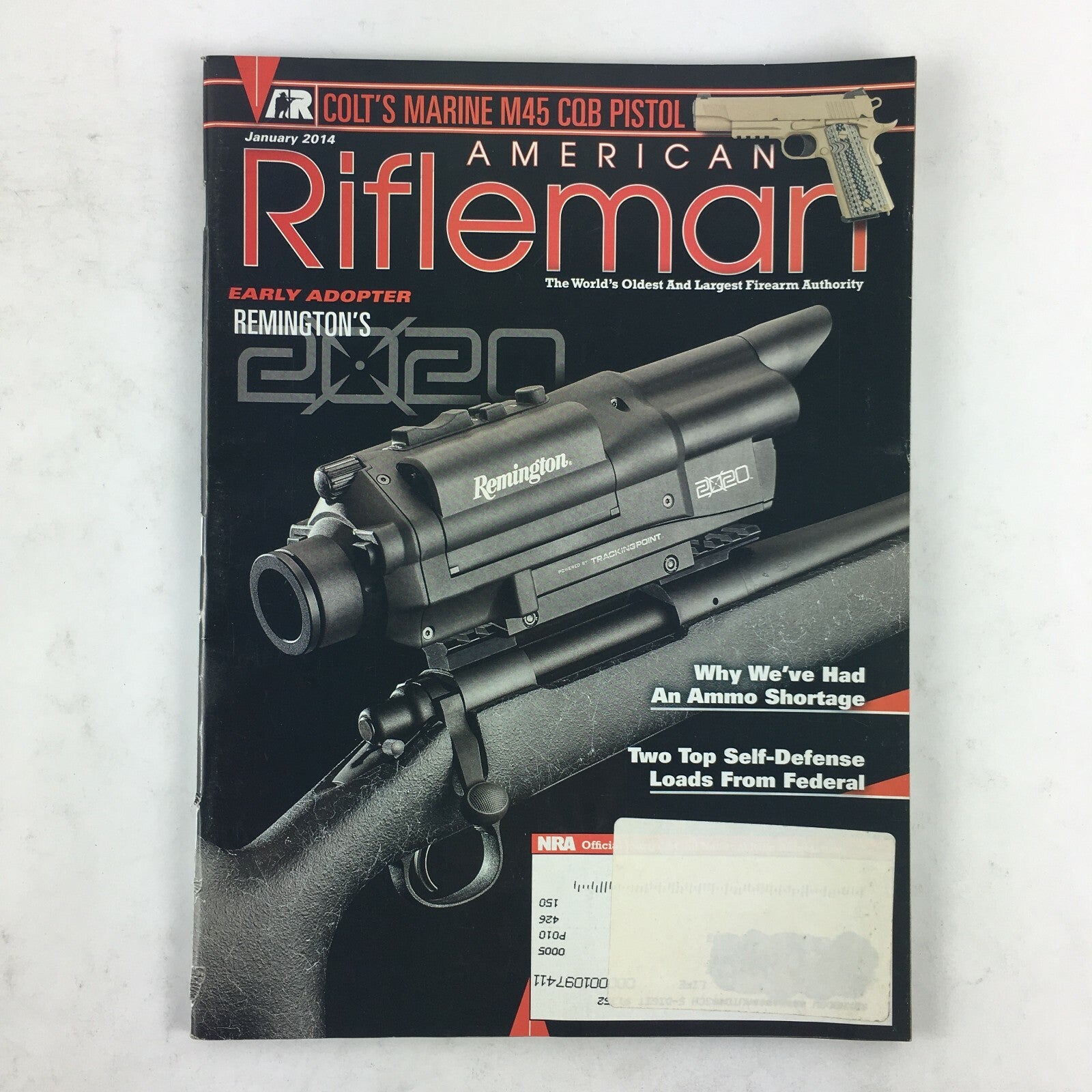 January 2014 American Rifleman Magazine Remington Colt's Marine M45 CQB Pistol