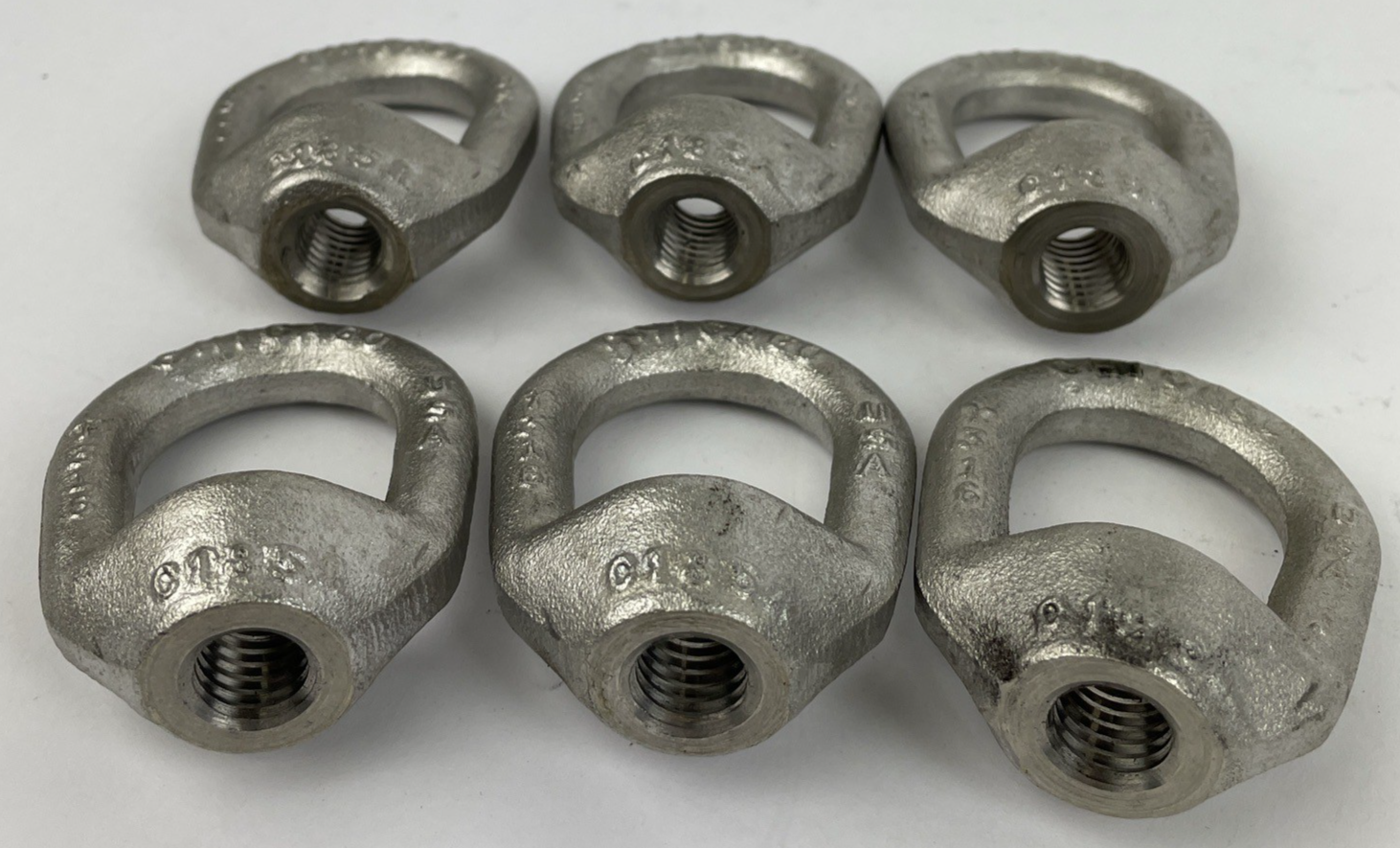 Lot of 6 x CHICAGO Y316 Stainless Steel 1/2" Thread Oval Eye Nut 3,600 Lbs C185A