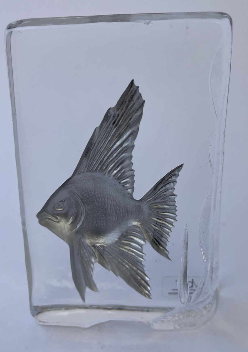 Nybro Sweden Crystal Fish Sculpture Peter Nilsson Tropical Atlantic Spade Fish