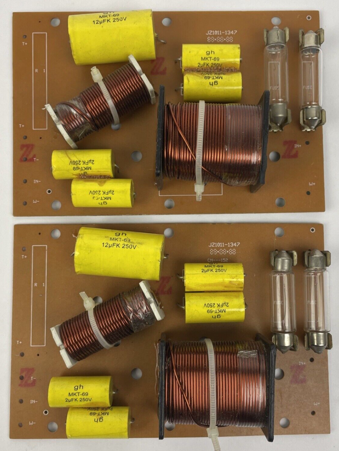 Lot of 2 x  Passive Speaker Crossover Board JZ1011-1347 with Fuses