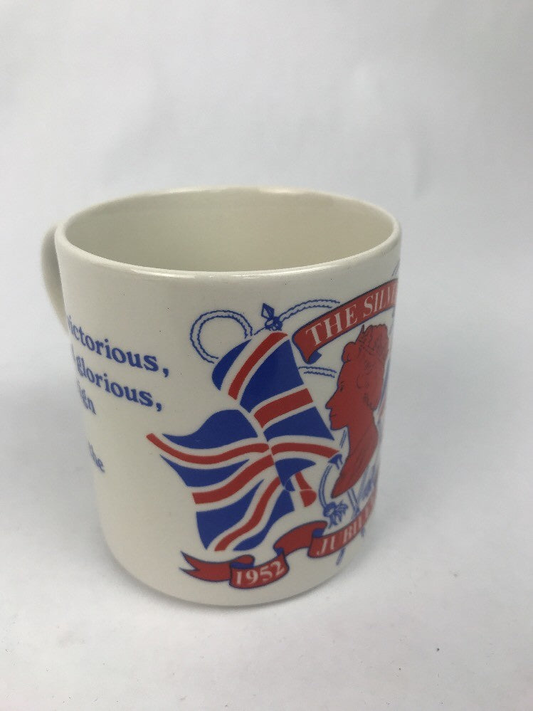 Adams Lancaster Real English Ironstone Coffee Mug SILVER JUBILEE 1952-77