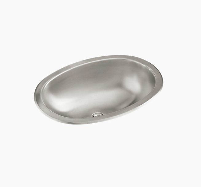 Sterling Stainless Steel OVAL DROP-IN/UNDER-MOUNT BATHROOM SINK 1186-0 13-1/4′