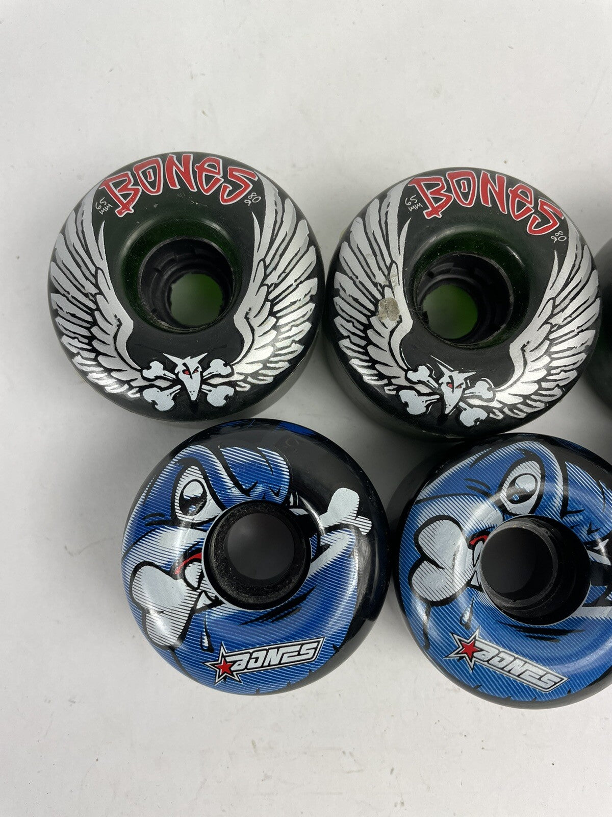 Original Vintage Bones Wheels Powell skateboards assorted lot of 6 wheels