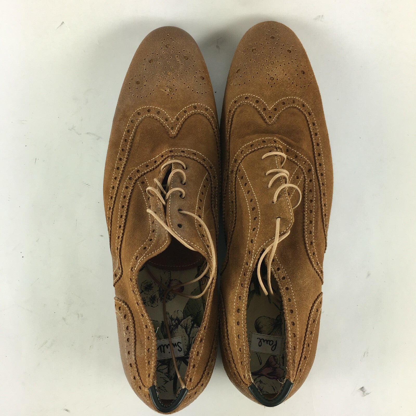 Genuine Paul Smith Stylish Brogue Style Brown Shoes for Men Size 9 1⁄2