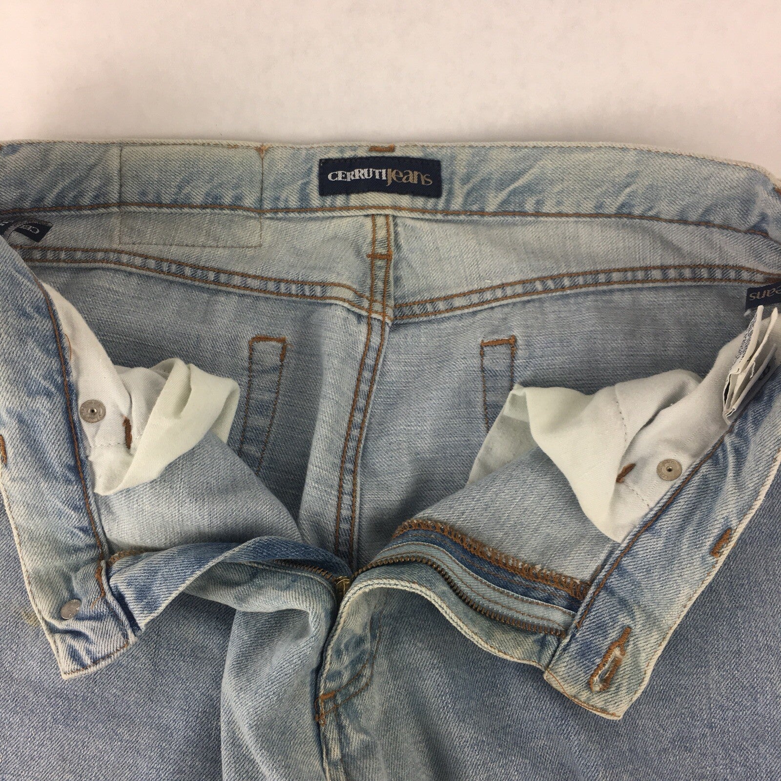 CERRUTI  Blue Cotton Denim Mens Jeans Straight W32 L32 Very Good  