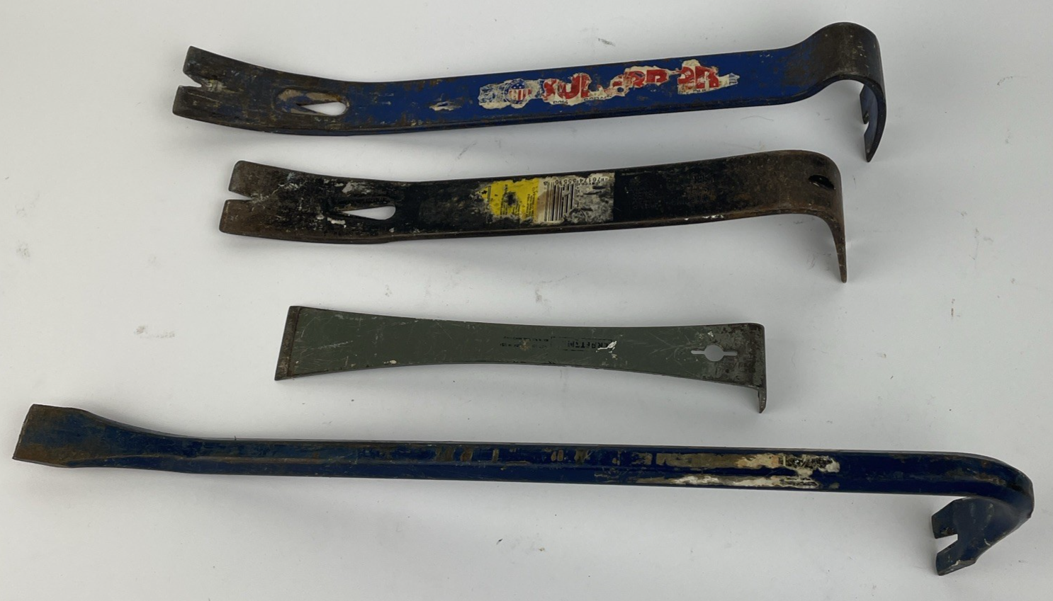 Lot 4 x Pieces Pry Bar & Crow Bar Nail Puller Vaughan Superbar, Craftsman USA