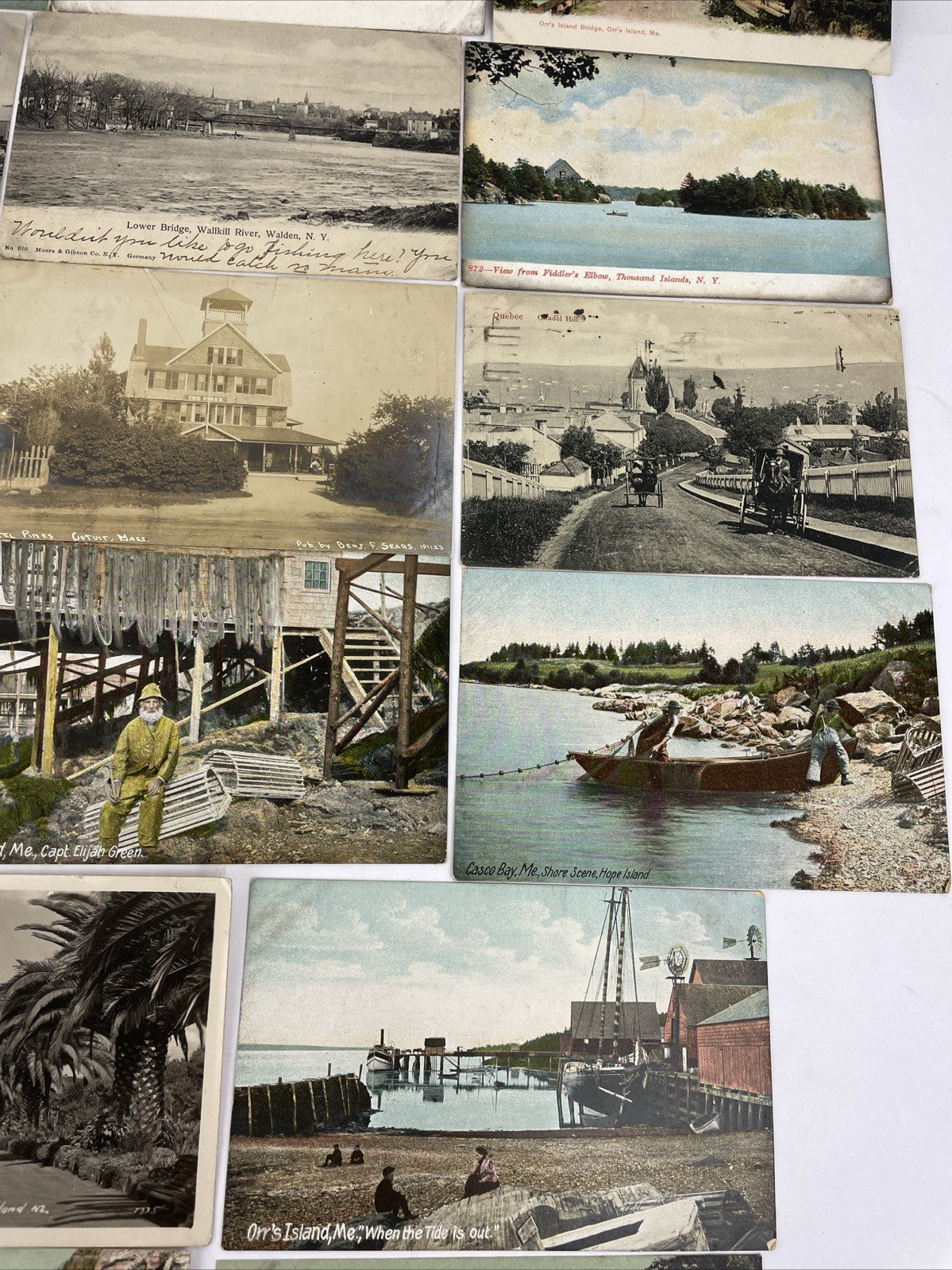 23 Postcard Lot - Unused & Used Variety - Vintage & Antique East Coast Fishing