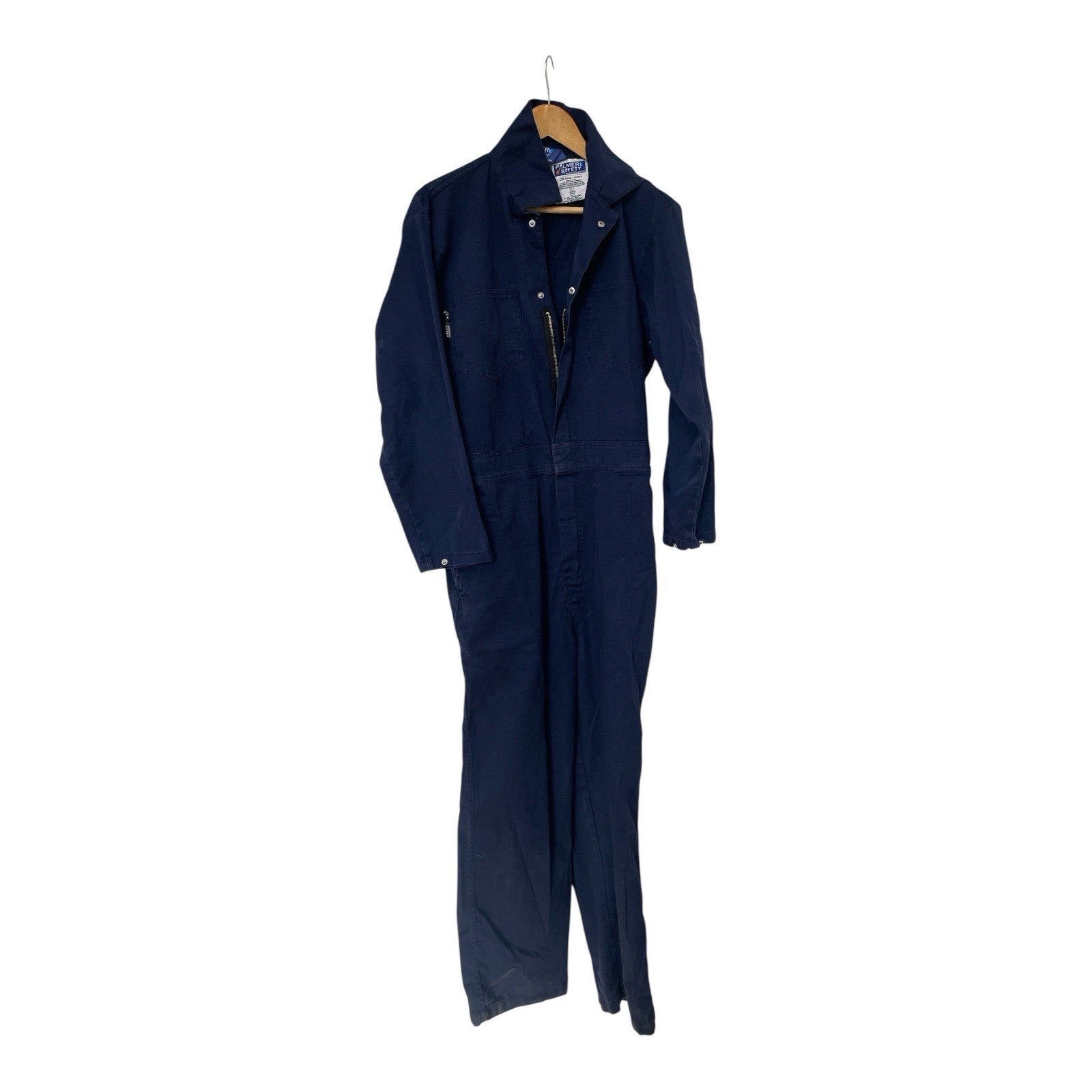 Palmer Safety Coveralls Mens 34/ 36 Small Navy Cotton Work Zip Front Jumpsuit