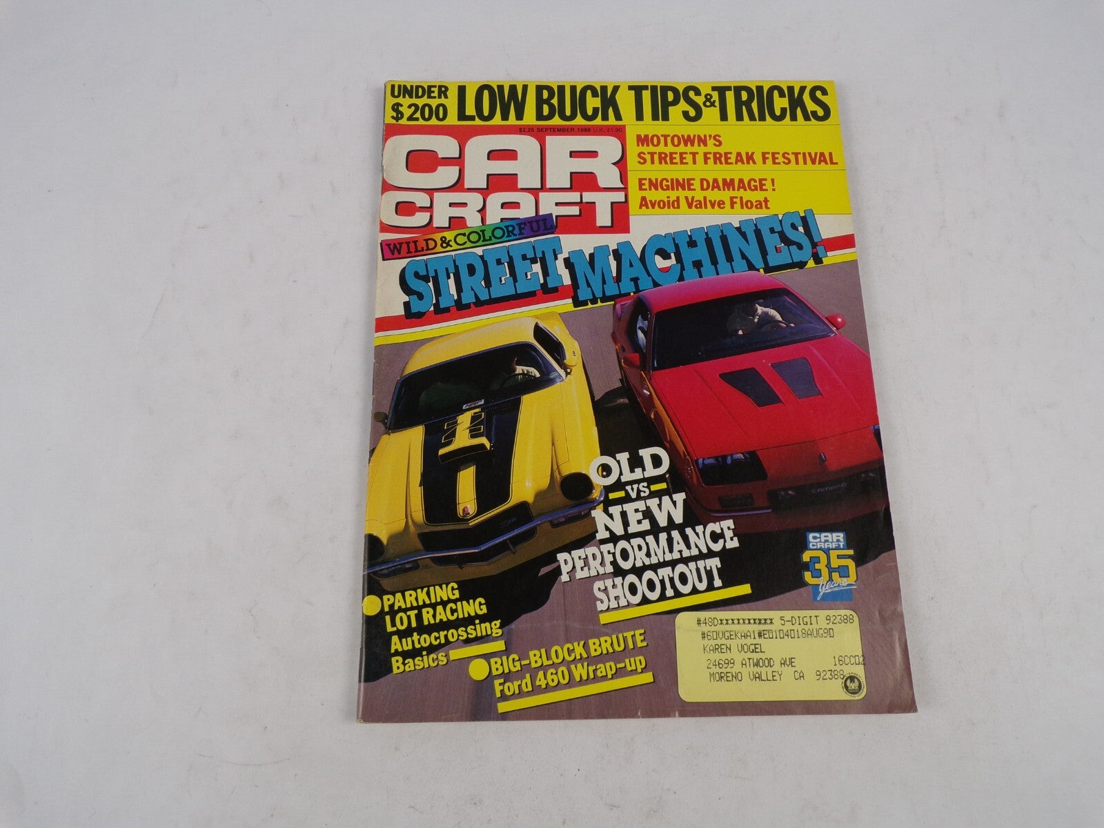 September 1988 Car Craft Street Machines!  Low Buck Tips & Tricks Under Motown's