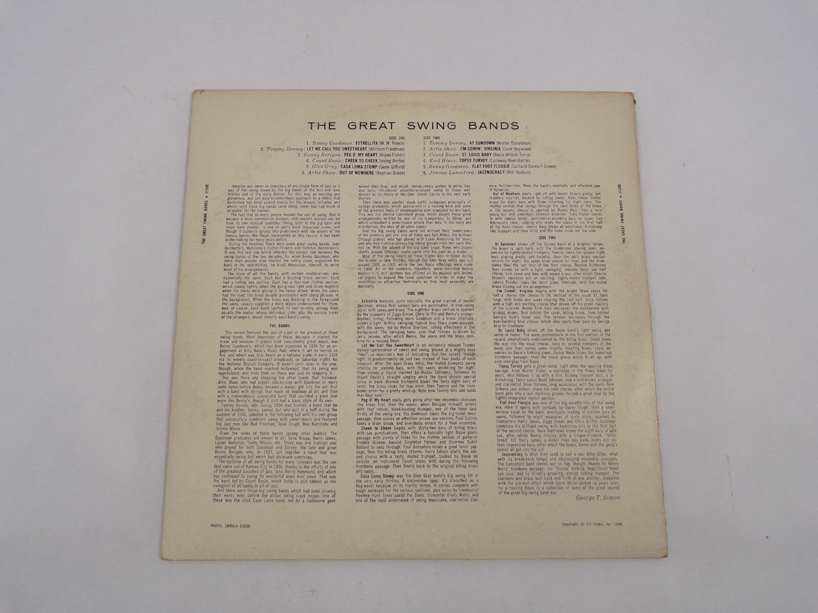 The Great Swing Bands Benny Goodman: Estrellita Tommy Dorsey: Tommy Dorset: Let