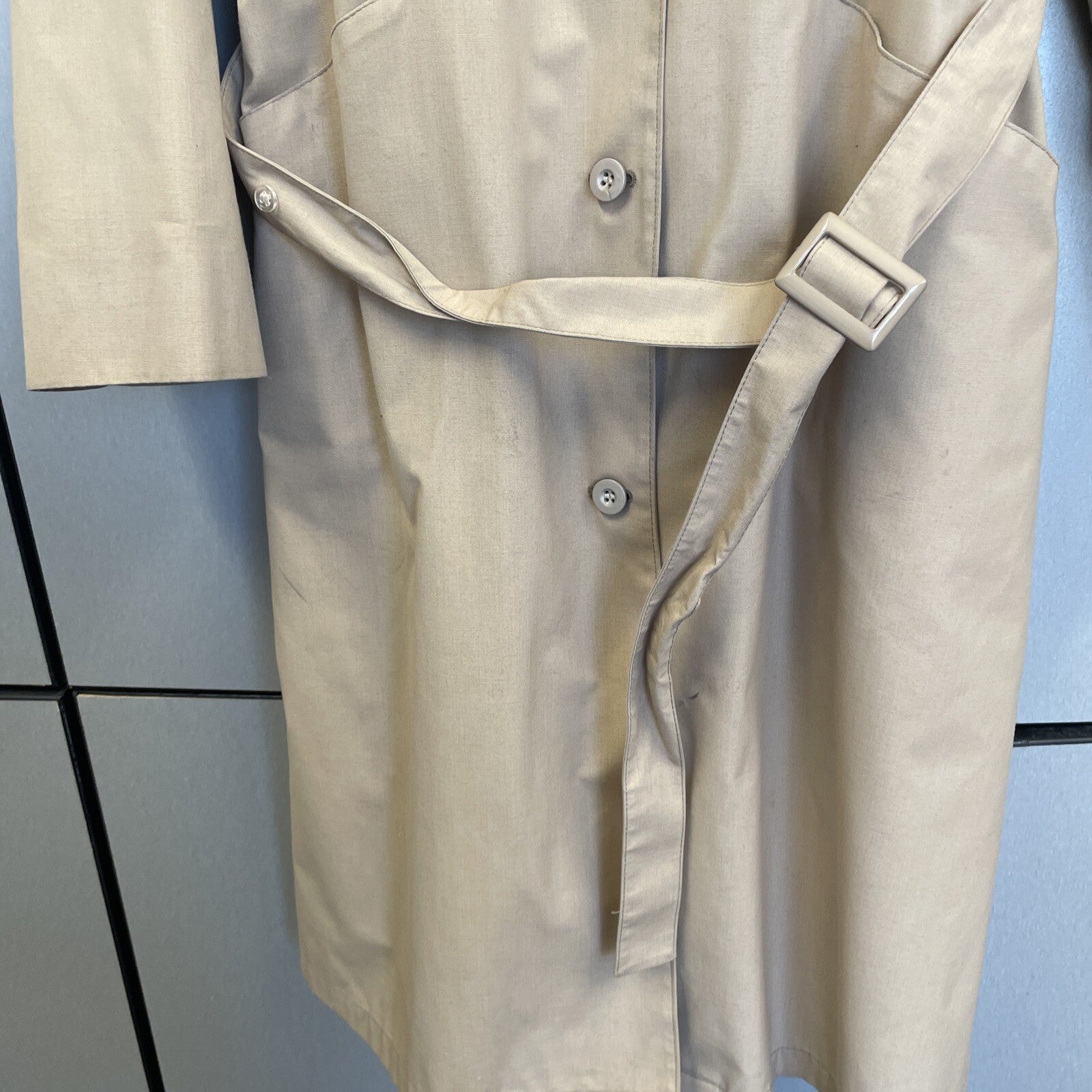 LONDON FOG MAINCOATS Women's Long Beige TRENCH COAT w Removable Liner* 12P VGC
