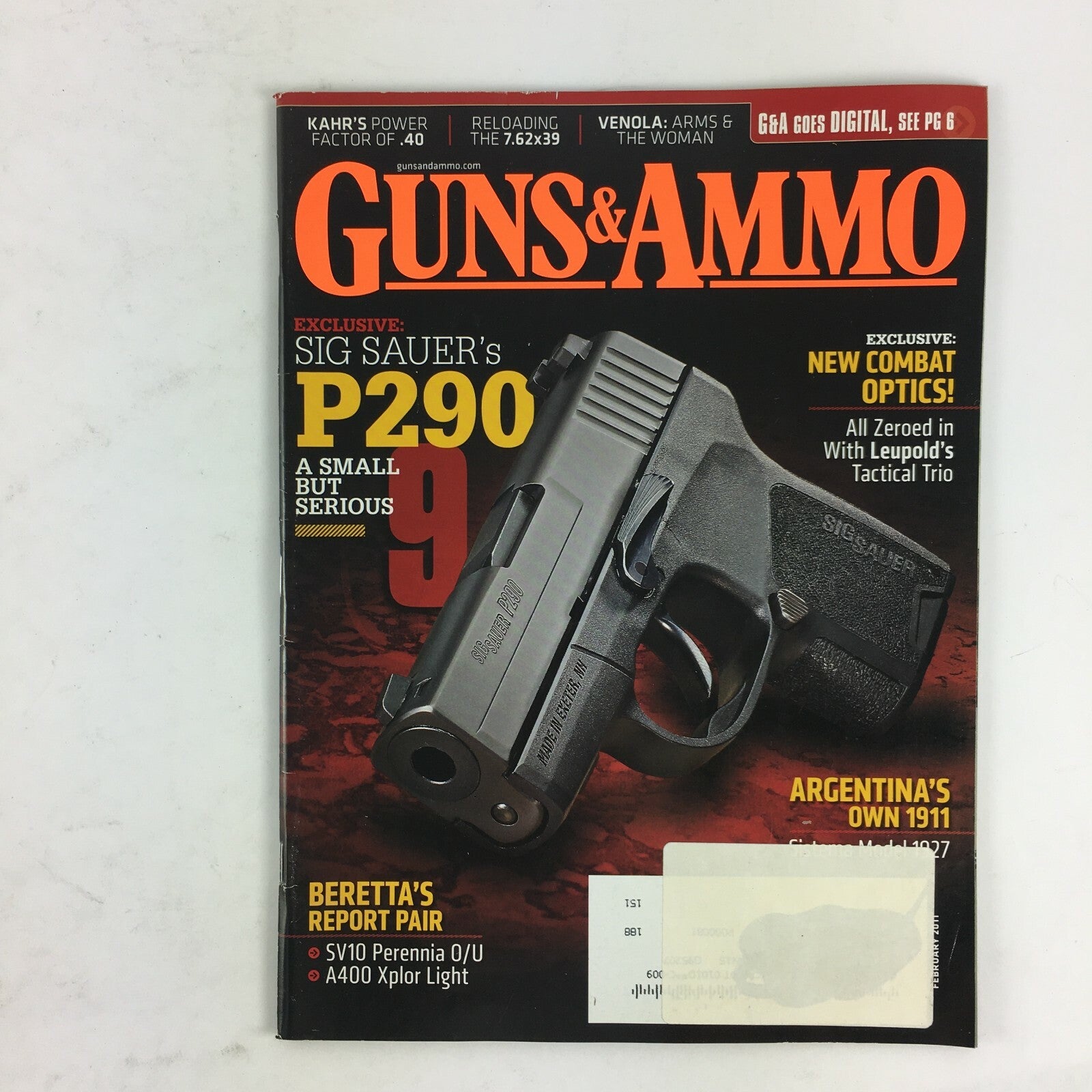 February 2011 Guns & Ammo Magazine SIG Sauer's P290 Argentina's Own 1911