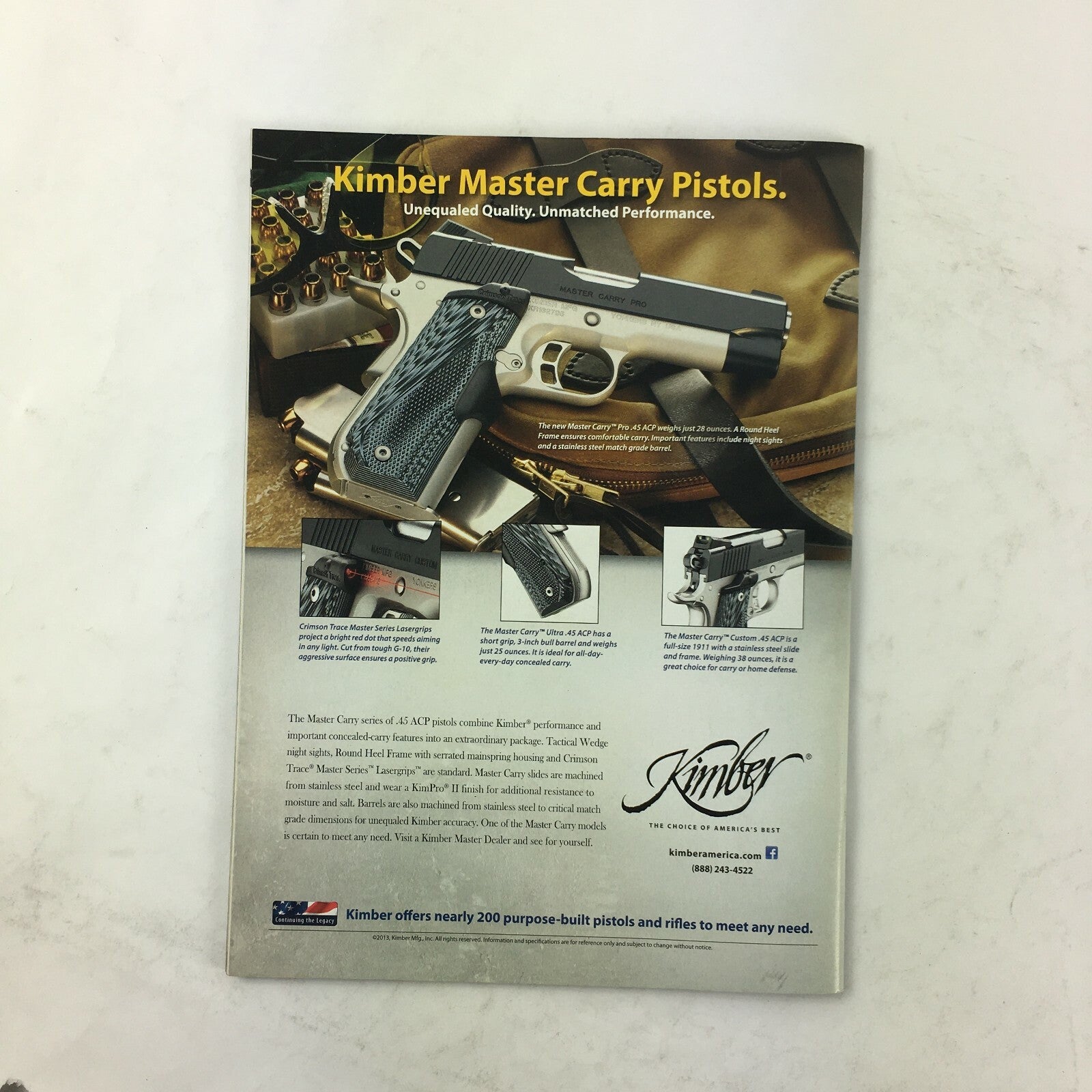 Sep 2013 American Rifleman Magazine Mastering The M1911 Kimber's Master Carrys