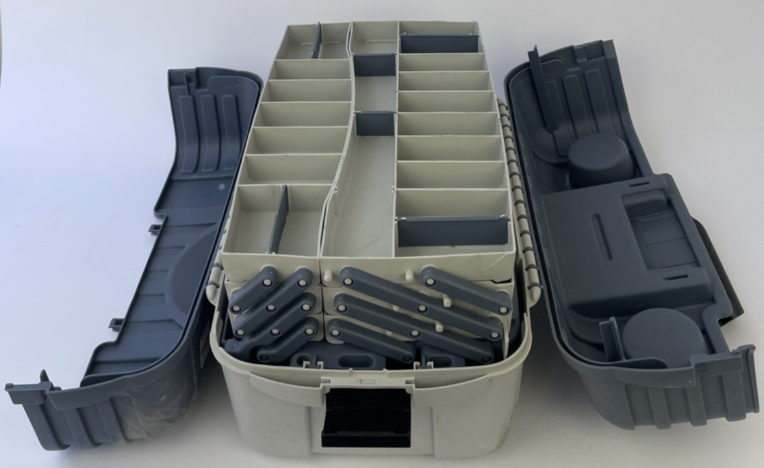 Flambeau 2059 7-Tray Tackle Box Hip Roof Fishing Organizer Blue USA Made 20"