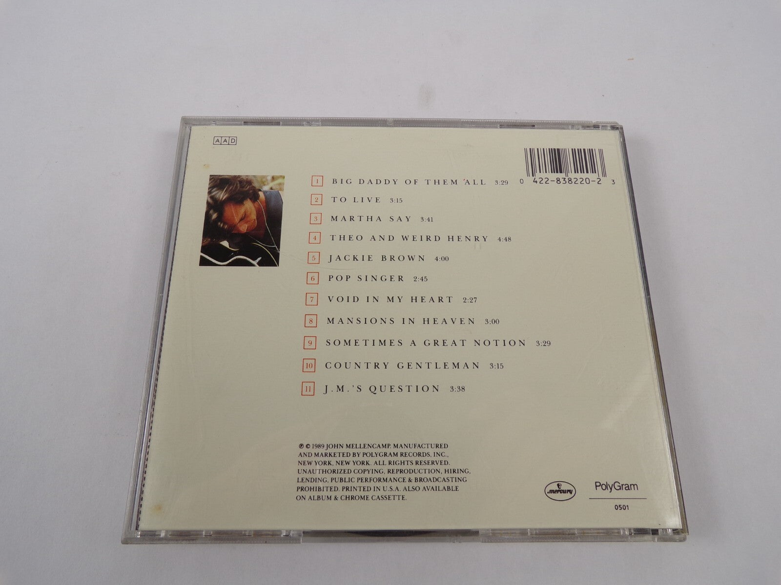 John Cougah Mellencamp Big Daddy  Mercuny  Big Daddy Of Them All To Live CD#59