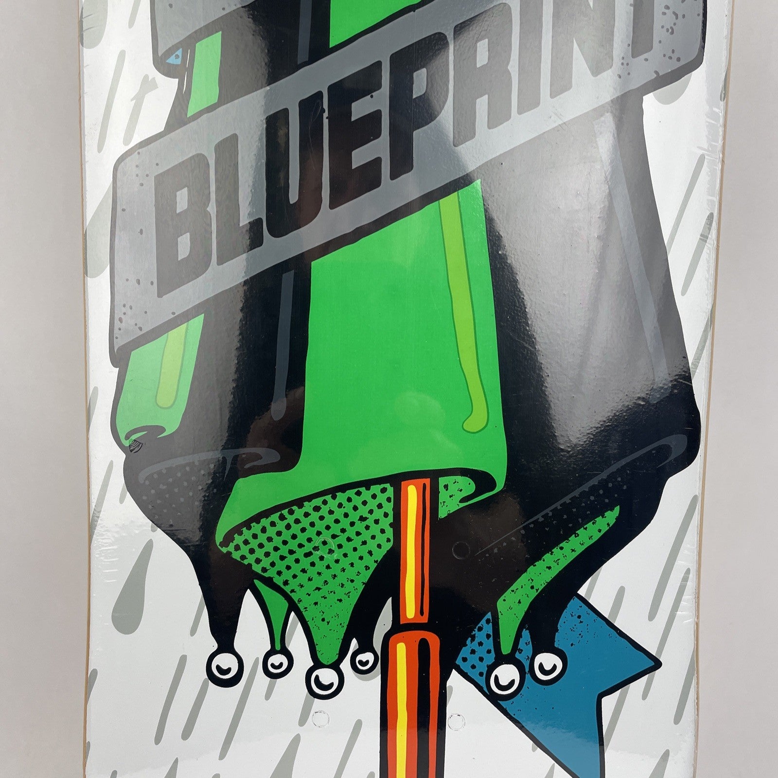 Blueprint Skateboards White Rain or Shine Umbrella Skateboard Deck 7.6" x 31"