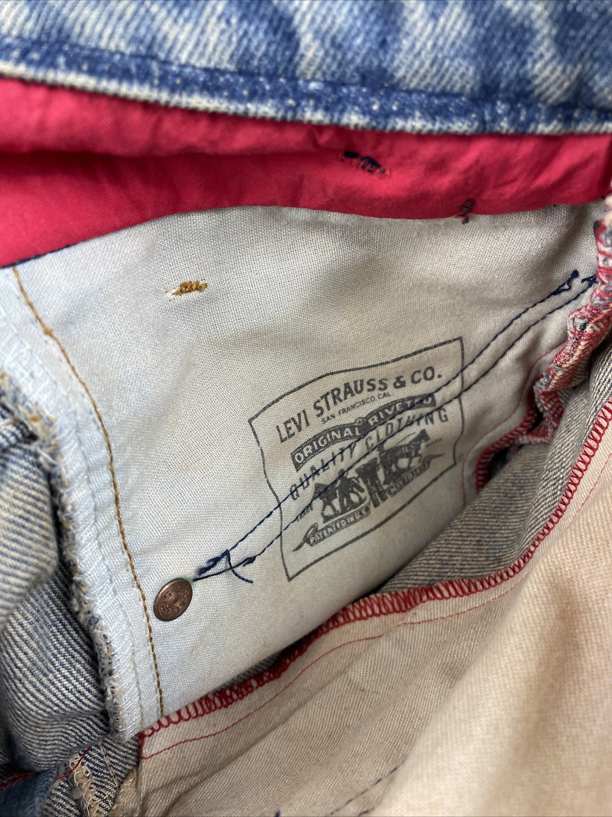 e label x Levis Reconstructed Denim Jeans 26 x 32 low Rise Designer Fashion Wear
