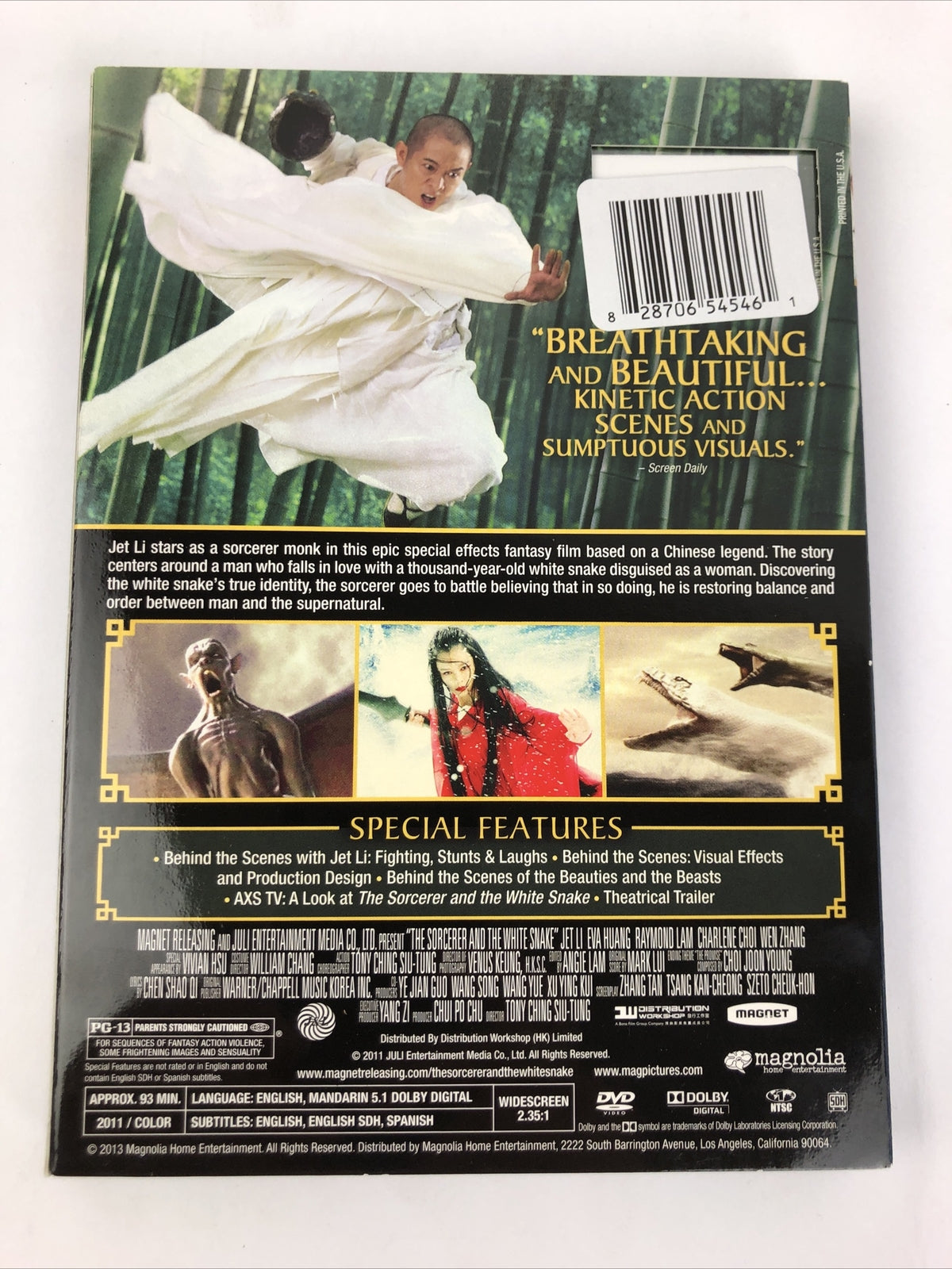 The Sorcerer and the White Snake Jet Li Eva Huang (DVD, 2011) NEW w Slip Cover