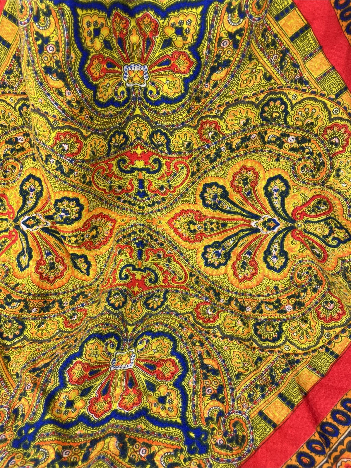 Caftan Kaftan Dress Orange Paisley Medallion Boho India OSFM - LOOK