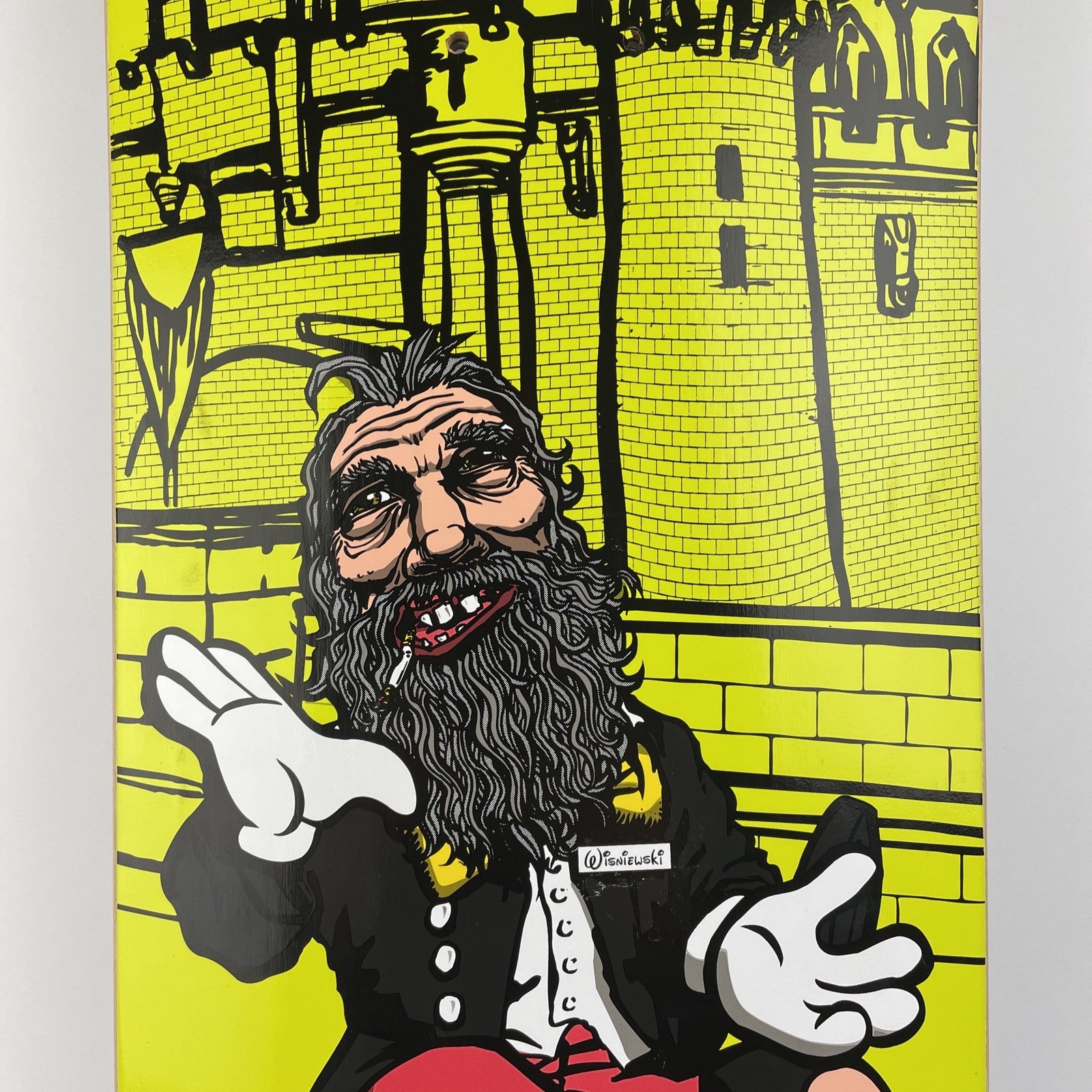 REALITY , The Slayer of Dreams Old English Mickey Mouse Parody Skateboard Deck