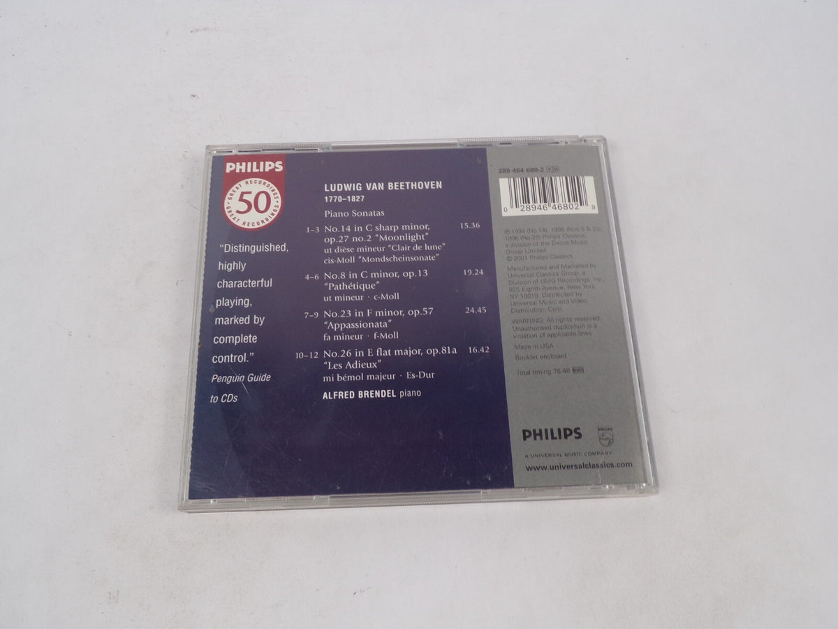 Ludwig Van Beethoven Alfred Brendel Piano Sonatas Moonlight CD#71