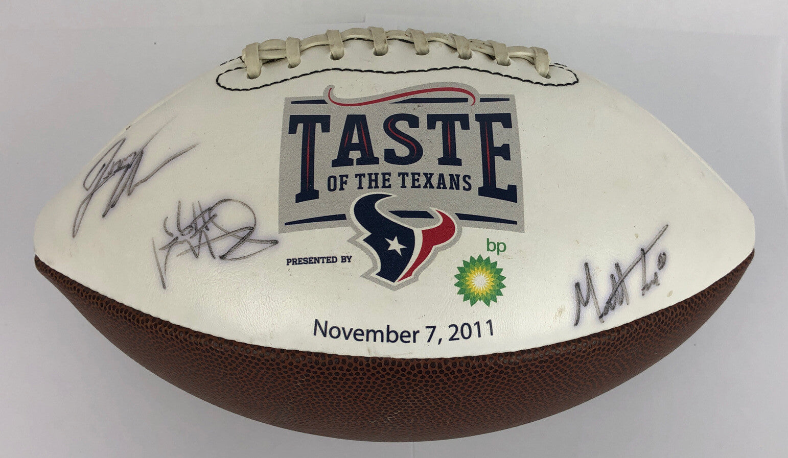 Houston Texans Signed White Panel Collectible Football Taste of the Texans 2011