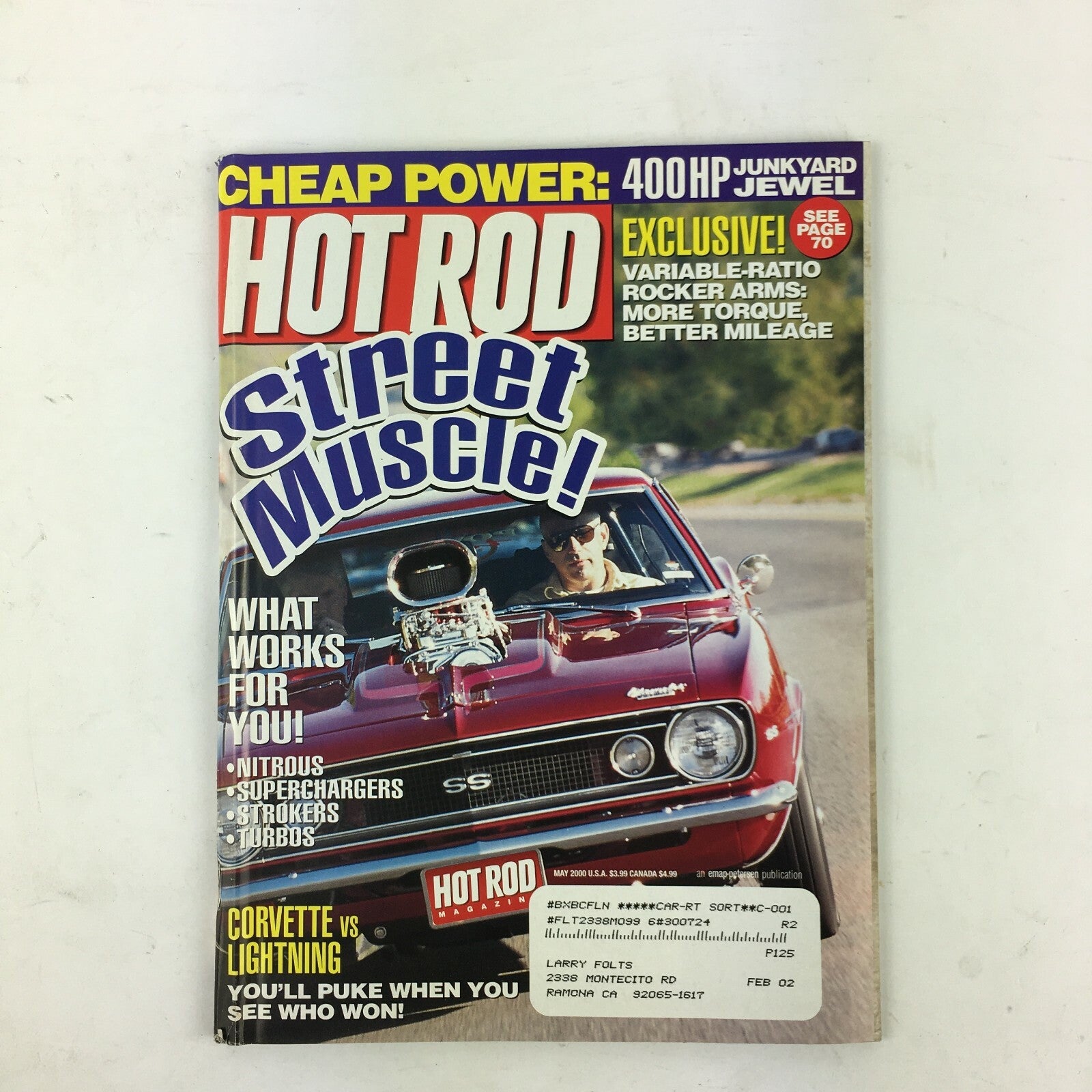 May 2000 Hot Rod Magazine Street Muscles 400 HP Junkyard Jewel Nitrous Strokers