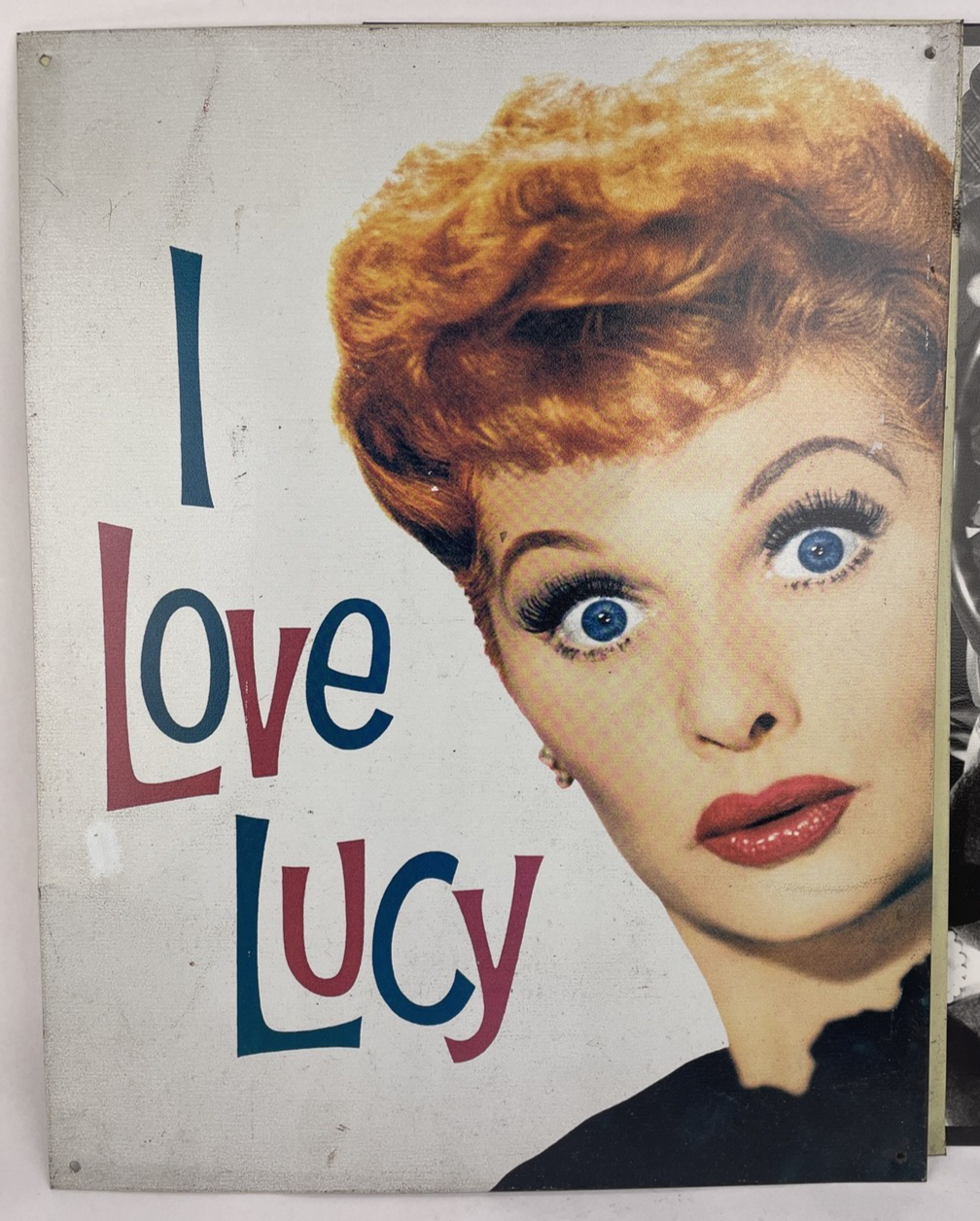 Lot of 3 I Love Lucy Lucy’s Chocolate Factory Tin Signs  12.5 X 16” 179 Episodes